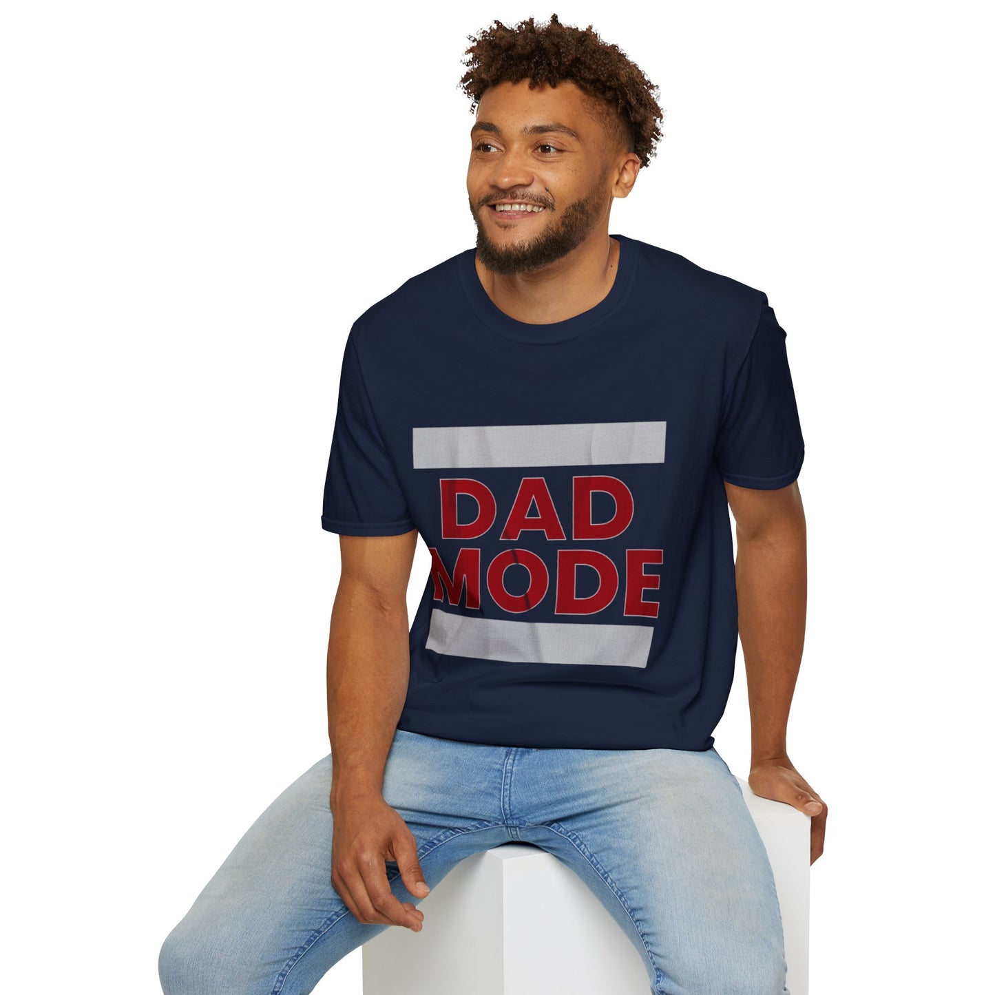 Dad Mode T-Shirt — Bold Red Graphic Fatherhood Tee