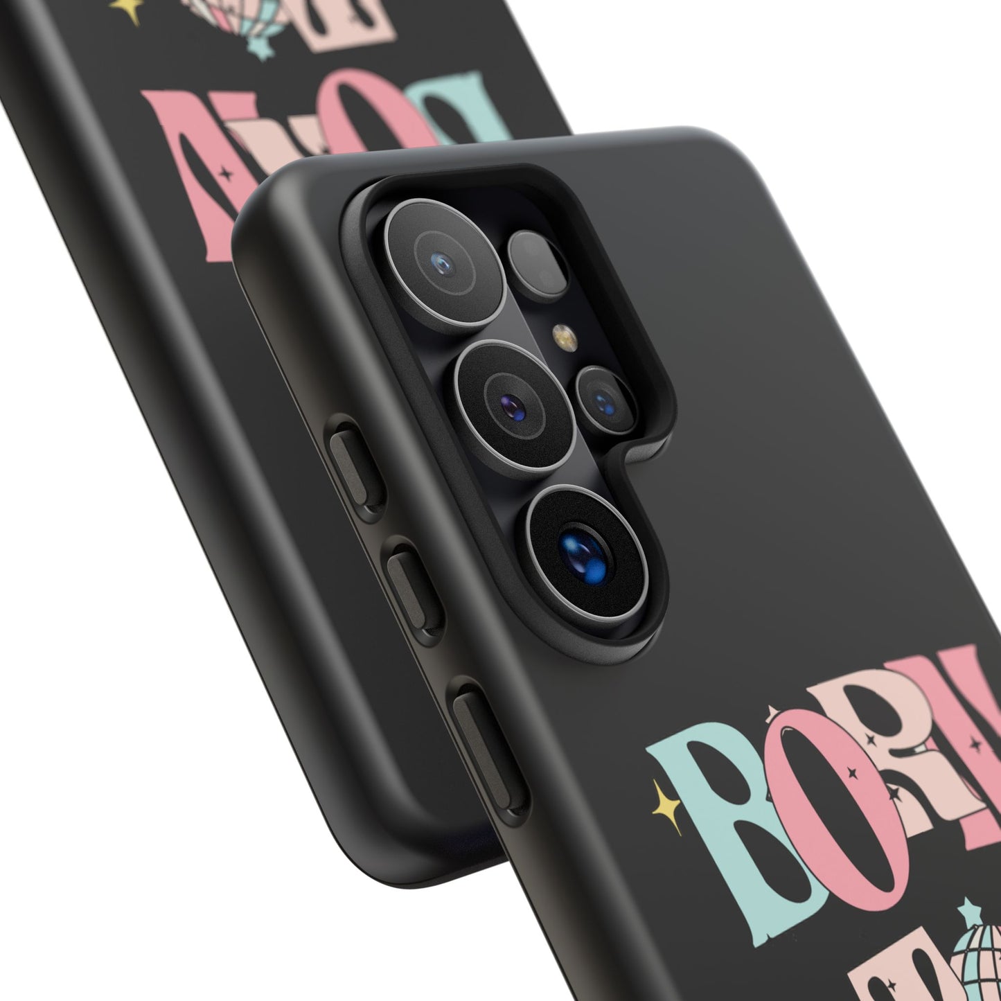 Born to Sparkle Phone Case — Retro Disco Glitter Typography with Disco Ball