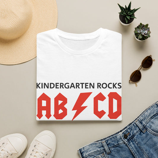 Kindergarten Rocks ABCD Lightning Tee — Fun Teacher & Back-to-School Shirt
