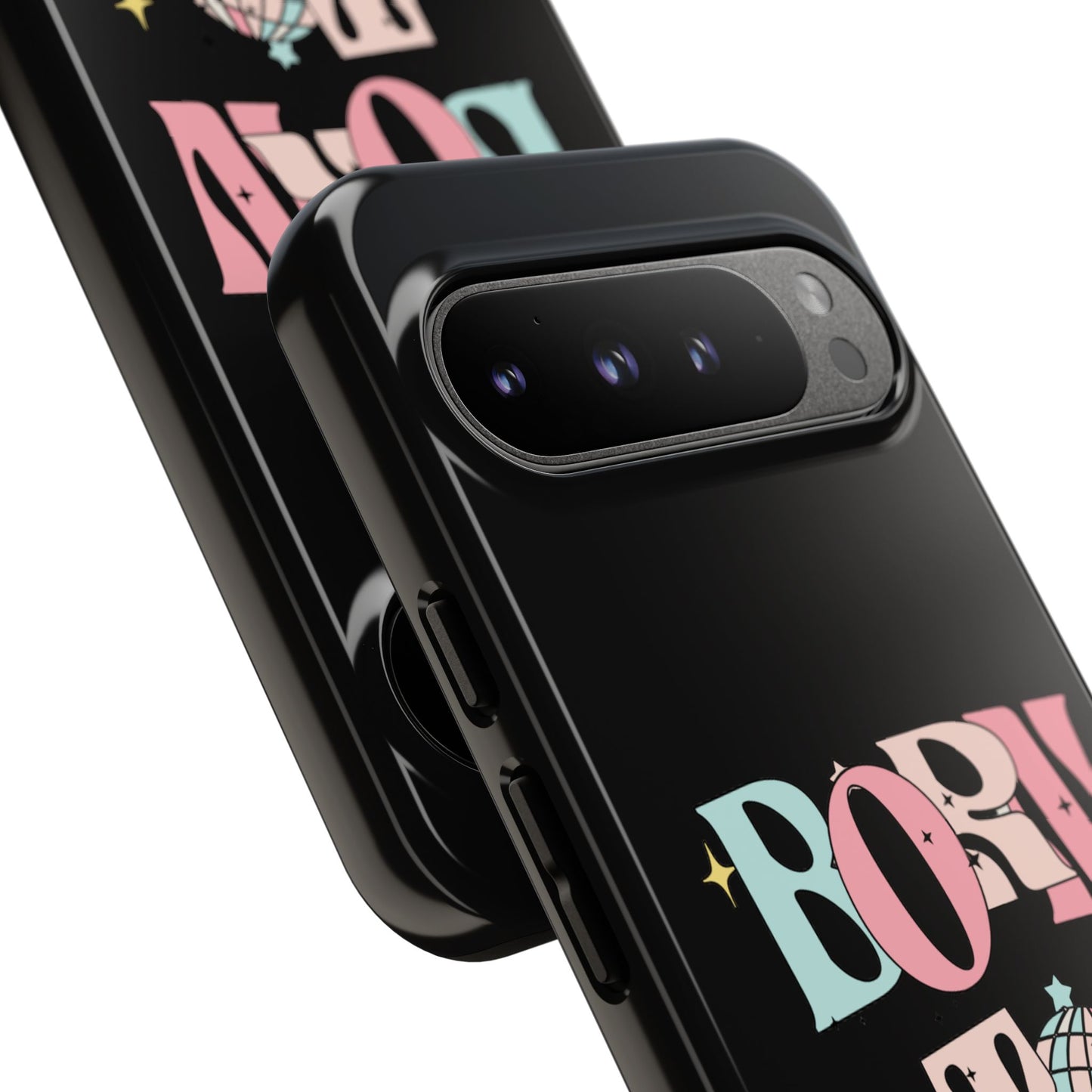 Born to Sparkle Phone Case — Retro Disco Glitter Typography with Disco Ball