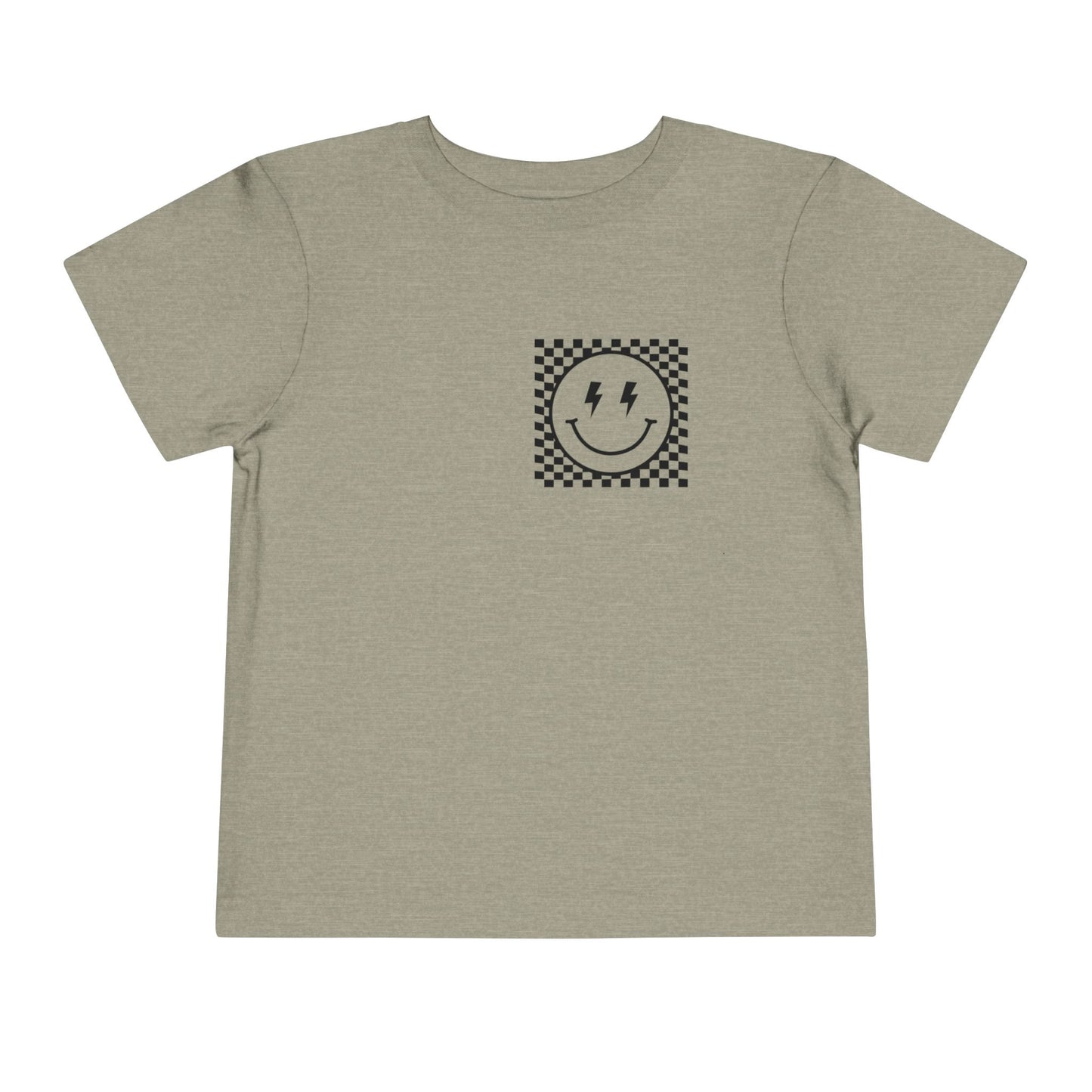 "Powered by Snacks & Monster Trucks" Checkerboard Smile Shirt
