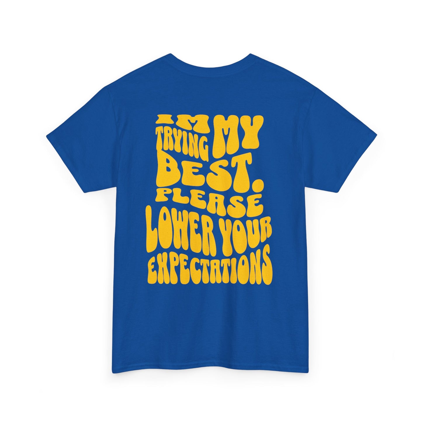 Graphic Tee — "I'm Trying My Best, Please Lower Your Expectations" Smiley Shirt