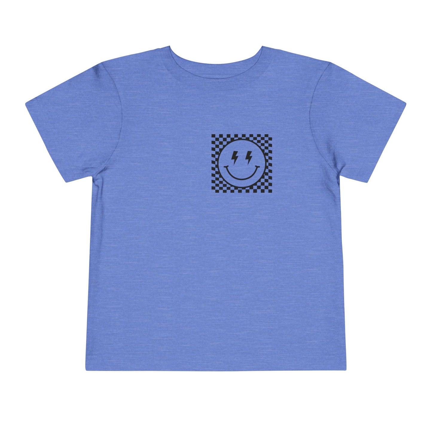 "Powered by Snacks & Monster Trucks" Checkerboard Smile Shirt