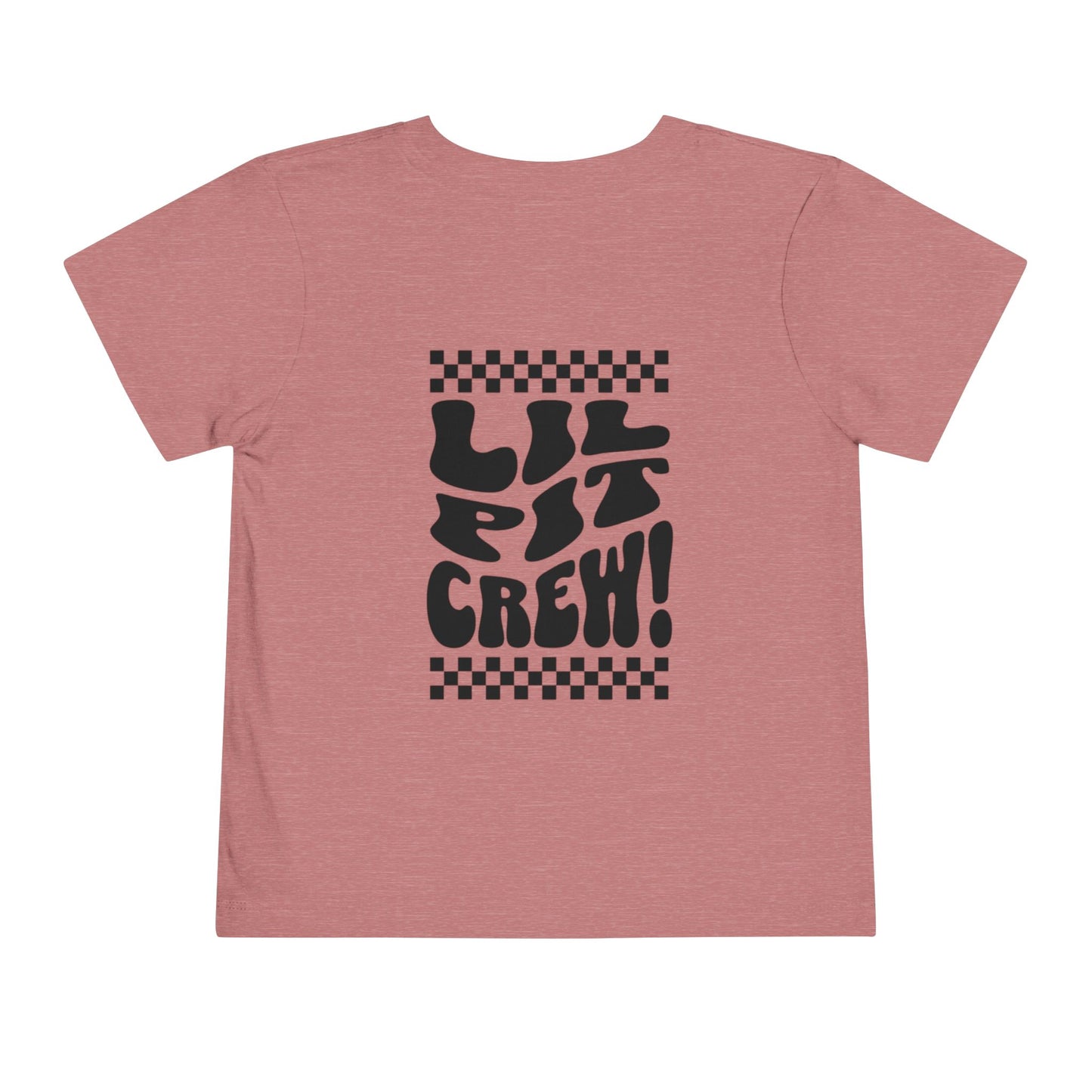 Toddler Tee — "Lil Pit Crew" Checkerboard Graphic