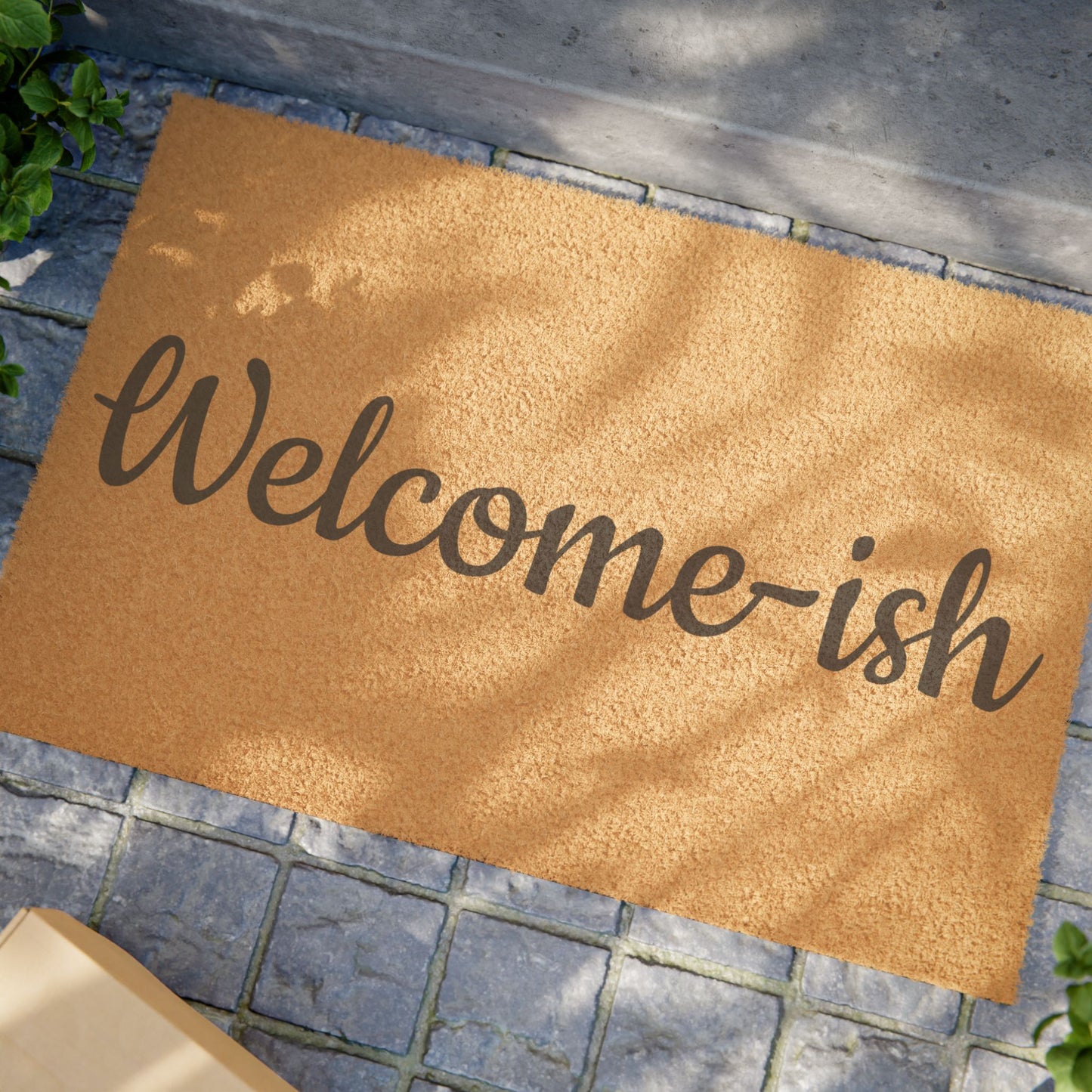 Welcome-ish Doormat — Funny Script Coir Welcome Mat for Homes & Entryways