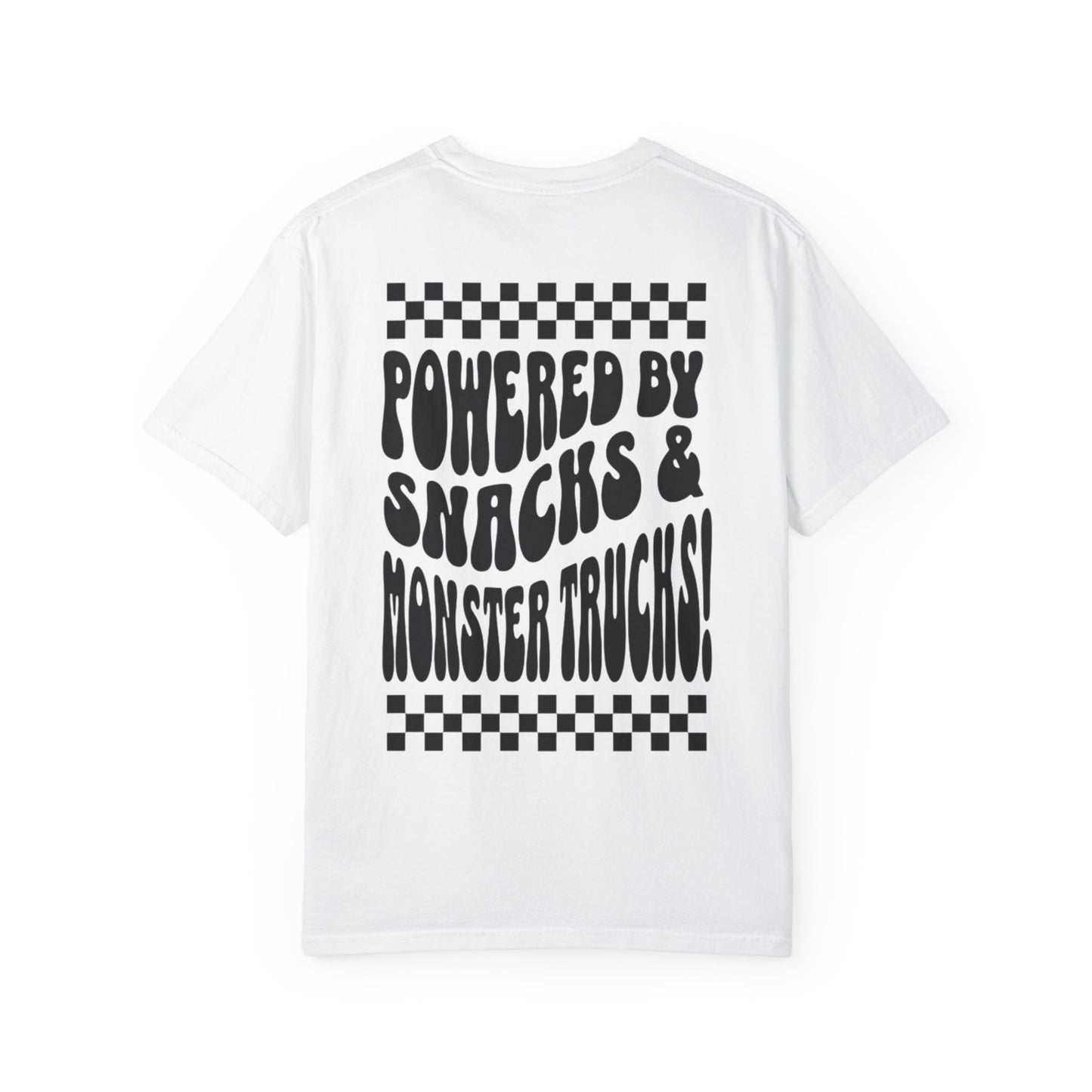 "Powered by Snacks & Monster Trucks" Retro Graphic Tee