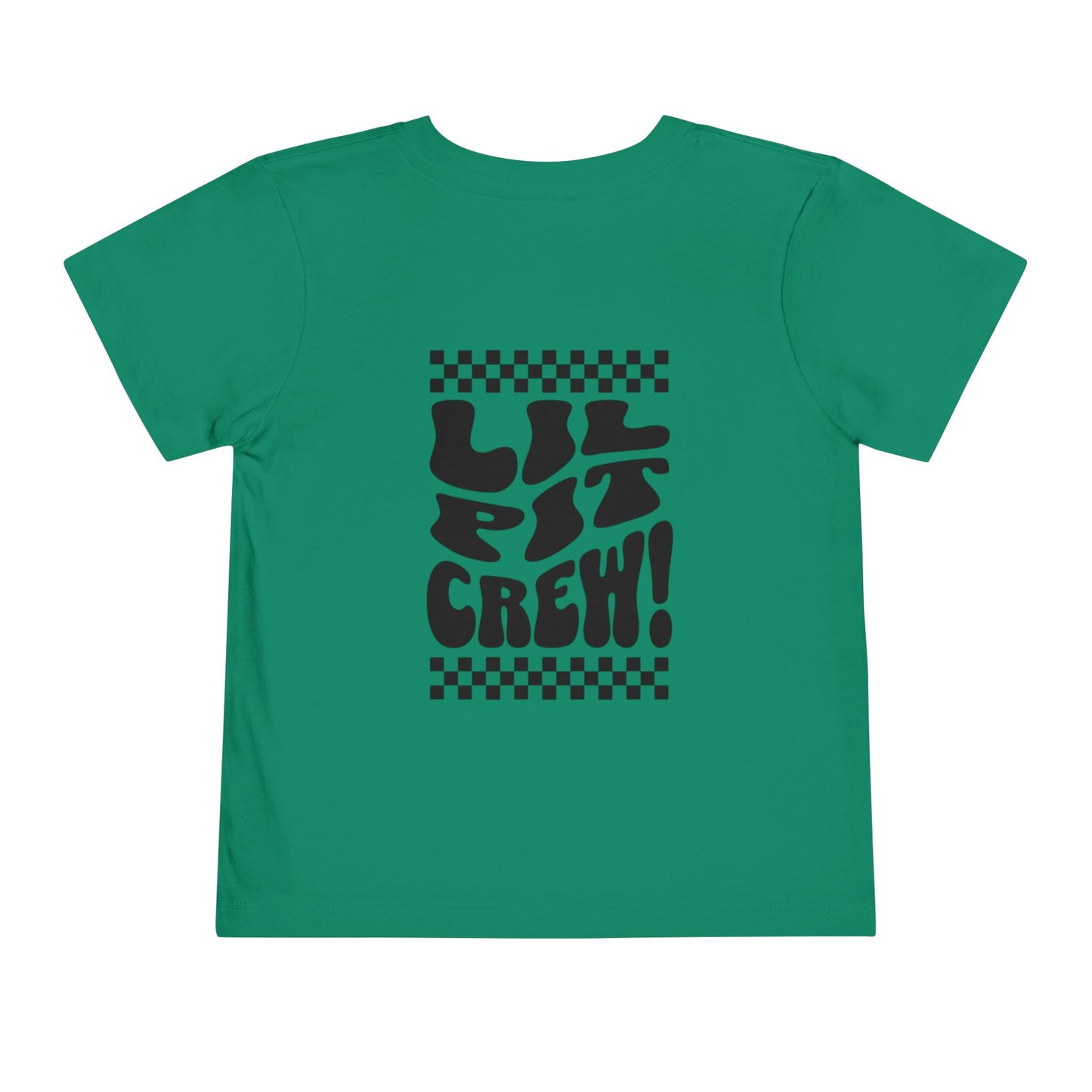 Toddler Tee — "Lil Pit Crew" Checkerboard Graphic