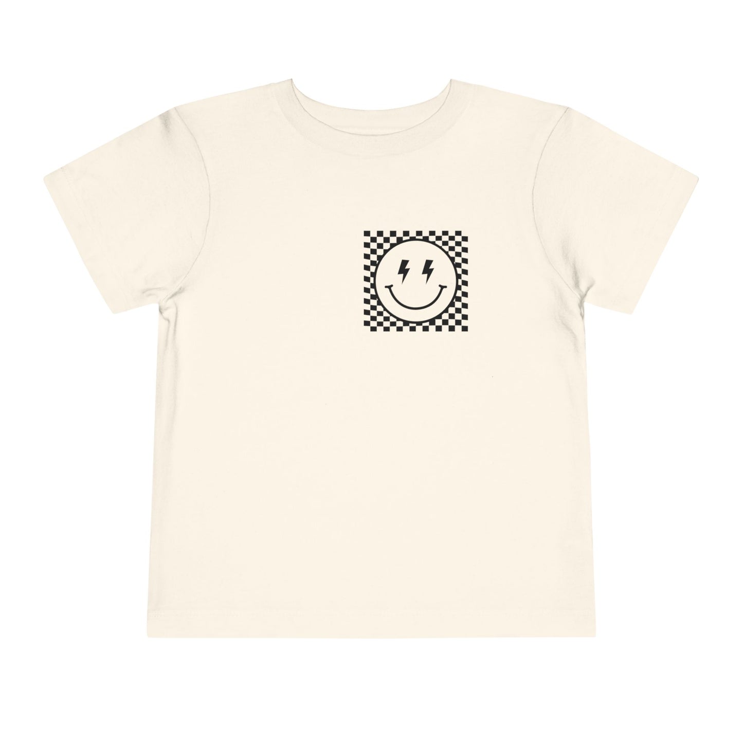 "Powered by Snacks & Monster Trucks" Checkerboard Smile Shirt