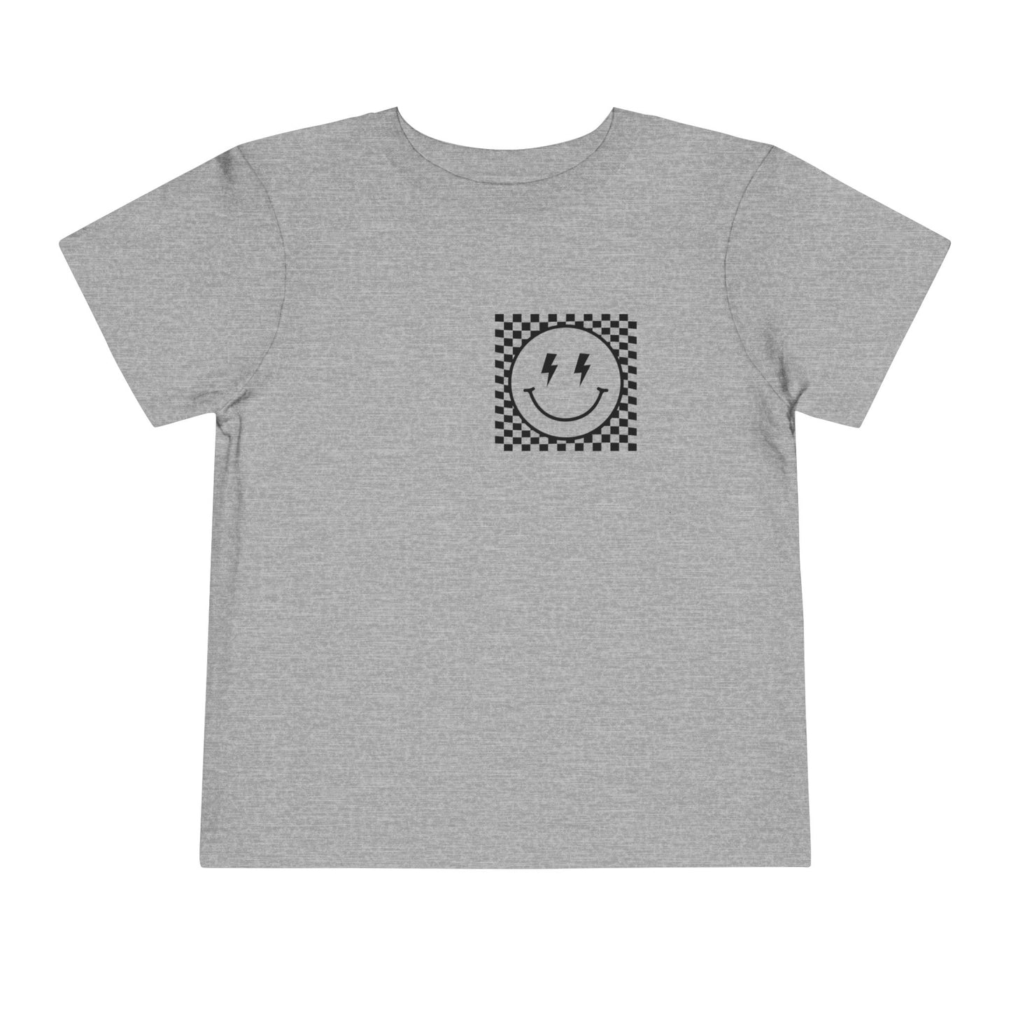 "Powered by Snacks & Monster Trucks" Checkerboard Smile Shirt