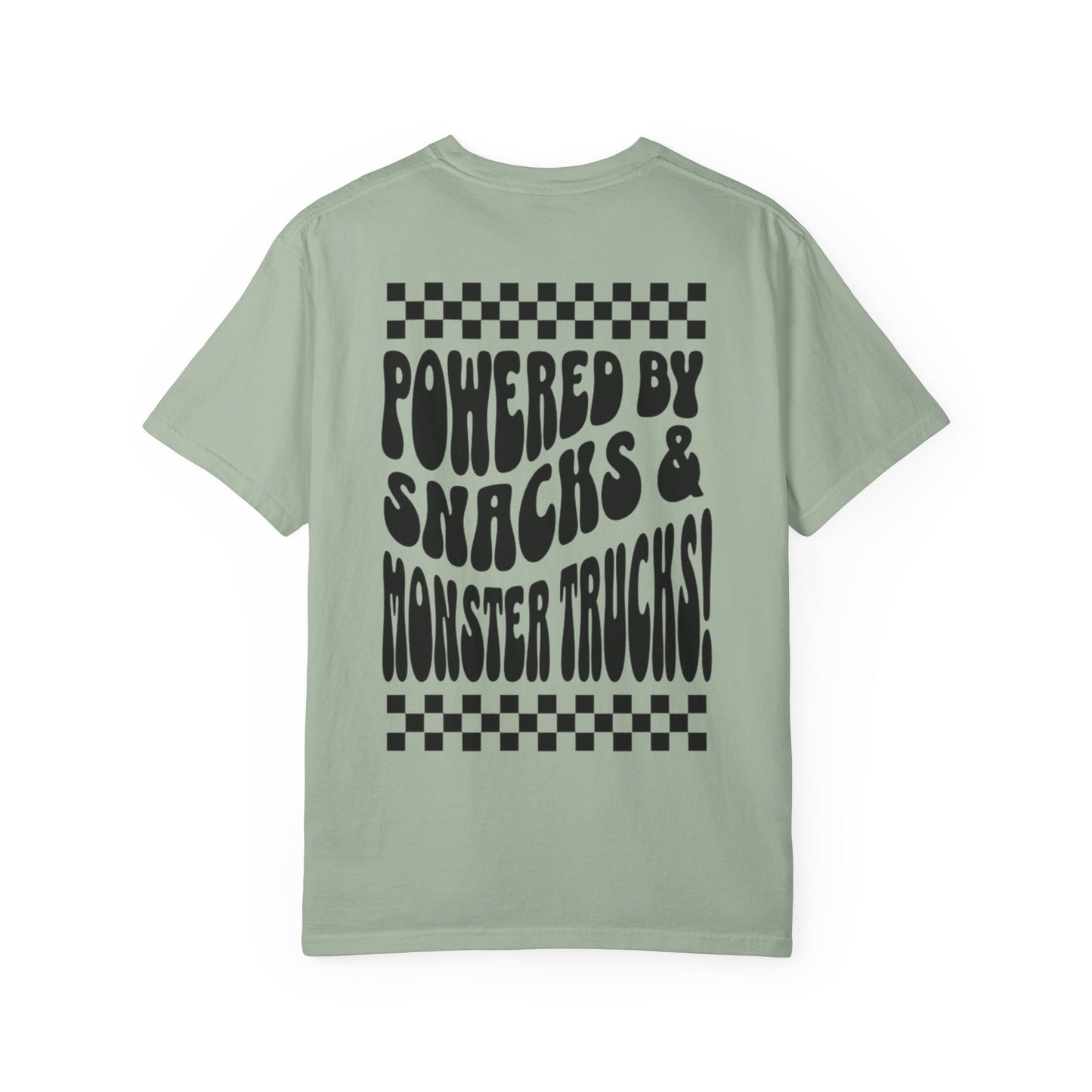 "Powered by Snacks & Monster Trucks" Retro Graphic Tee