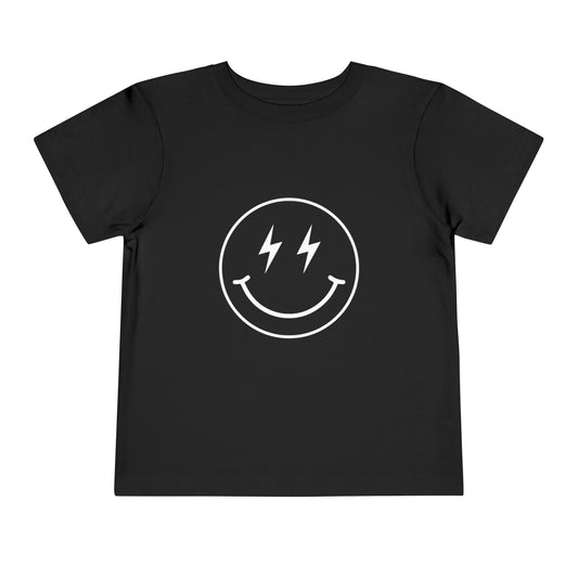Toddler Tee — "Born to Sparkle" Retro Disco Smiley Graphic