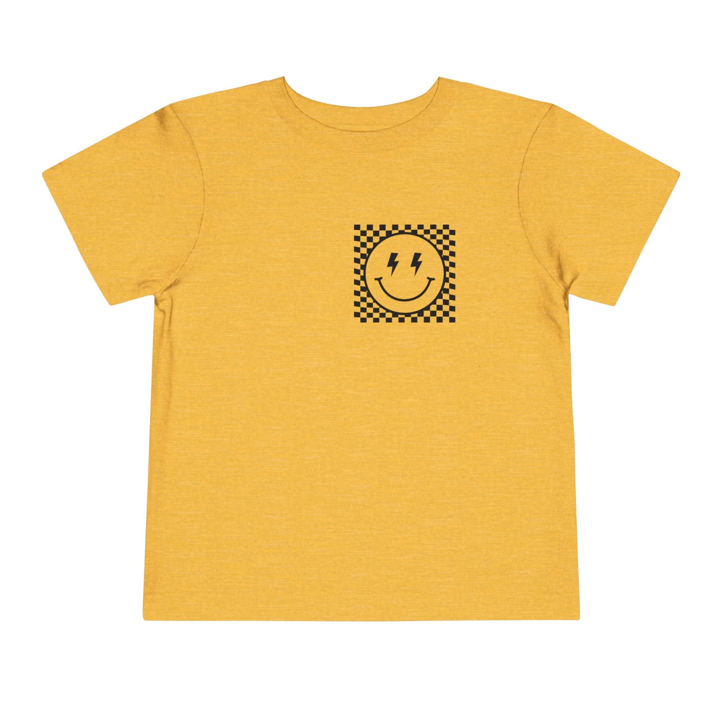 "Powered by Snacks & Monster Trucks" Checkerboard Smile Shirt