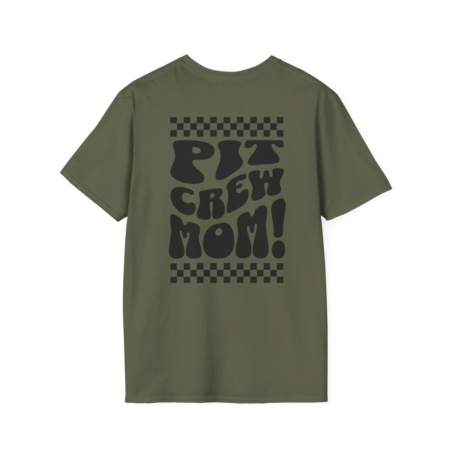 Pit Crew Mom Checkerboard T-Shirt