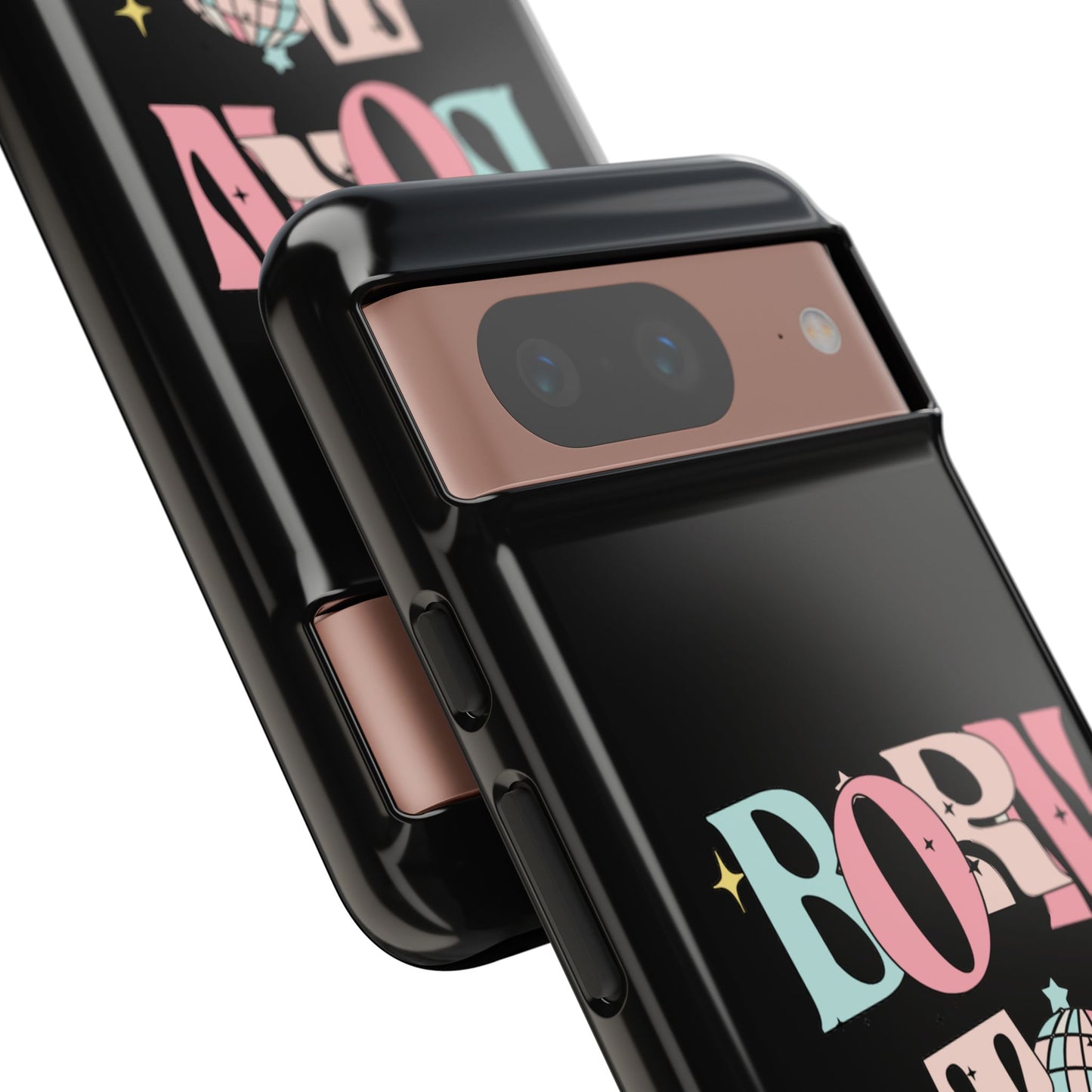 Born to Sparkle Phone Case — Retro Disco Glitter Typography with Disco Ball