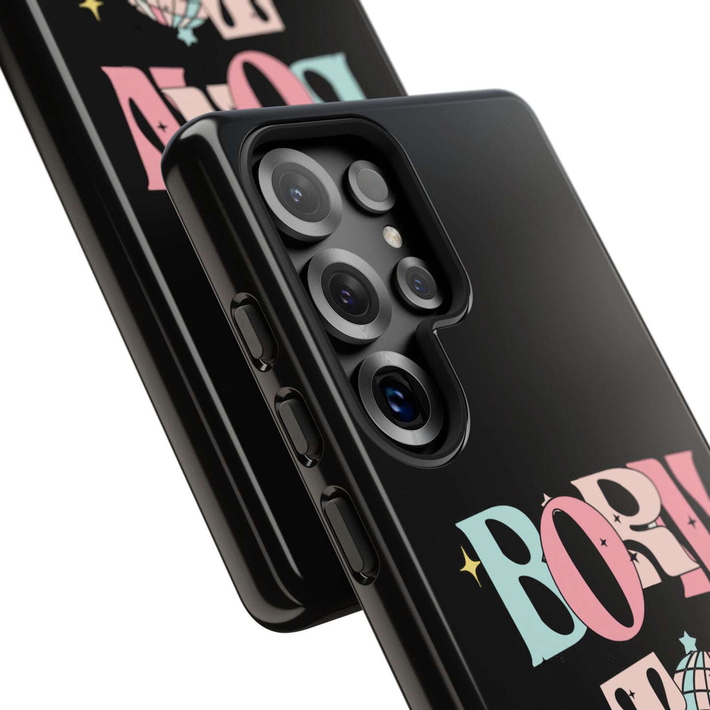 Born to Sparkle Phone Case — Retro Disco Glitter Typography with Disco Ball