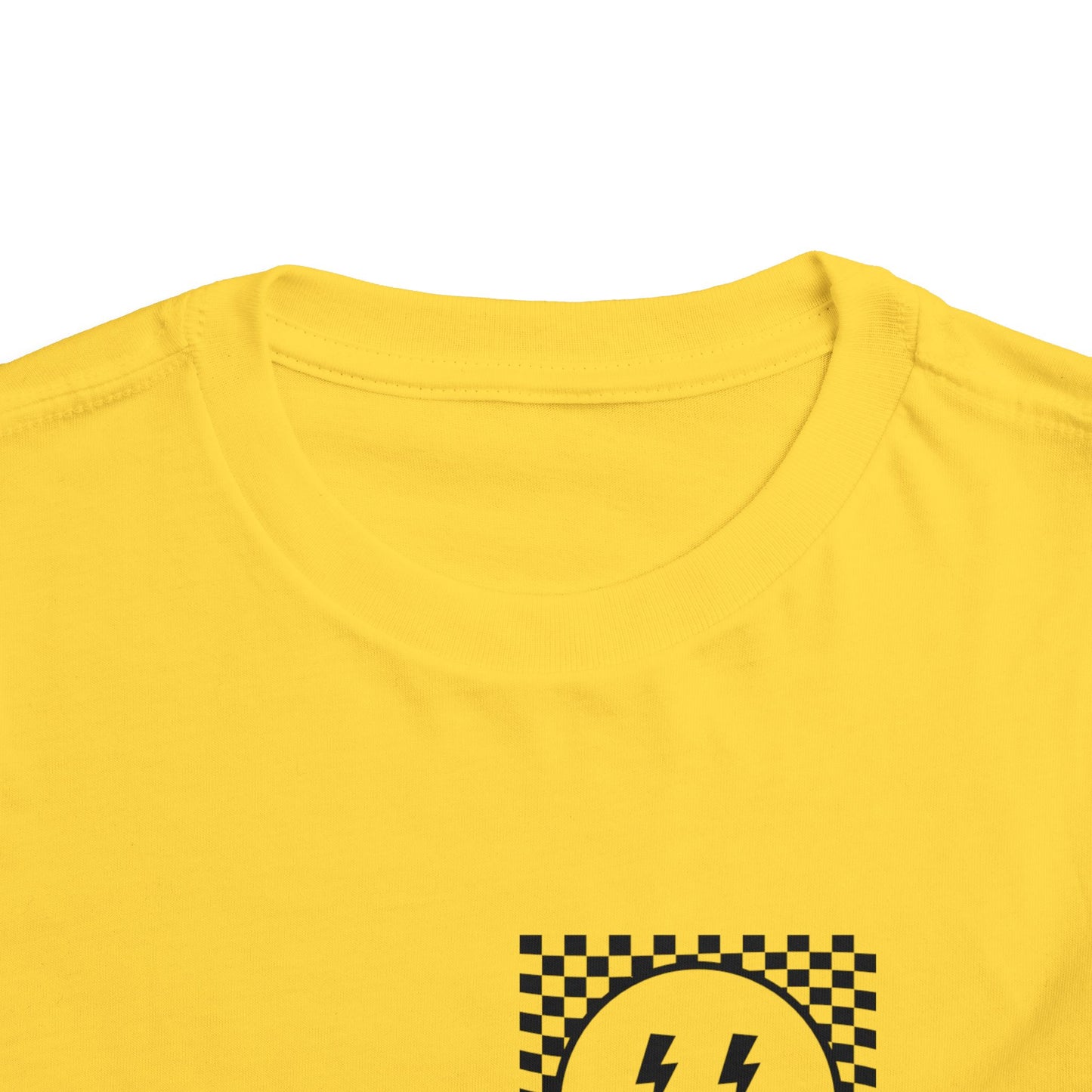 "Powered by Snacks & Monster Trucks" Checkerboard Smile Shirt