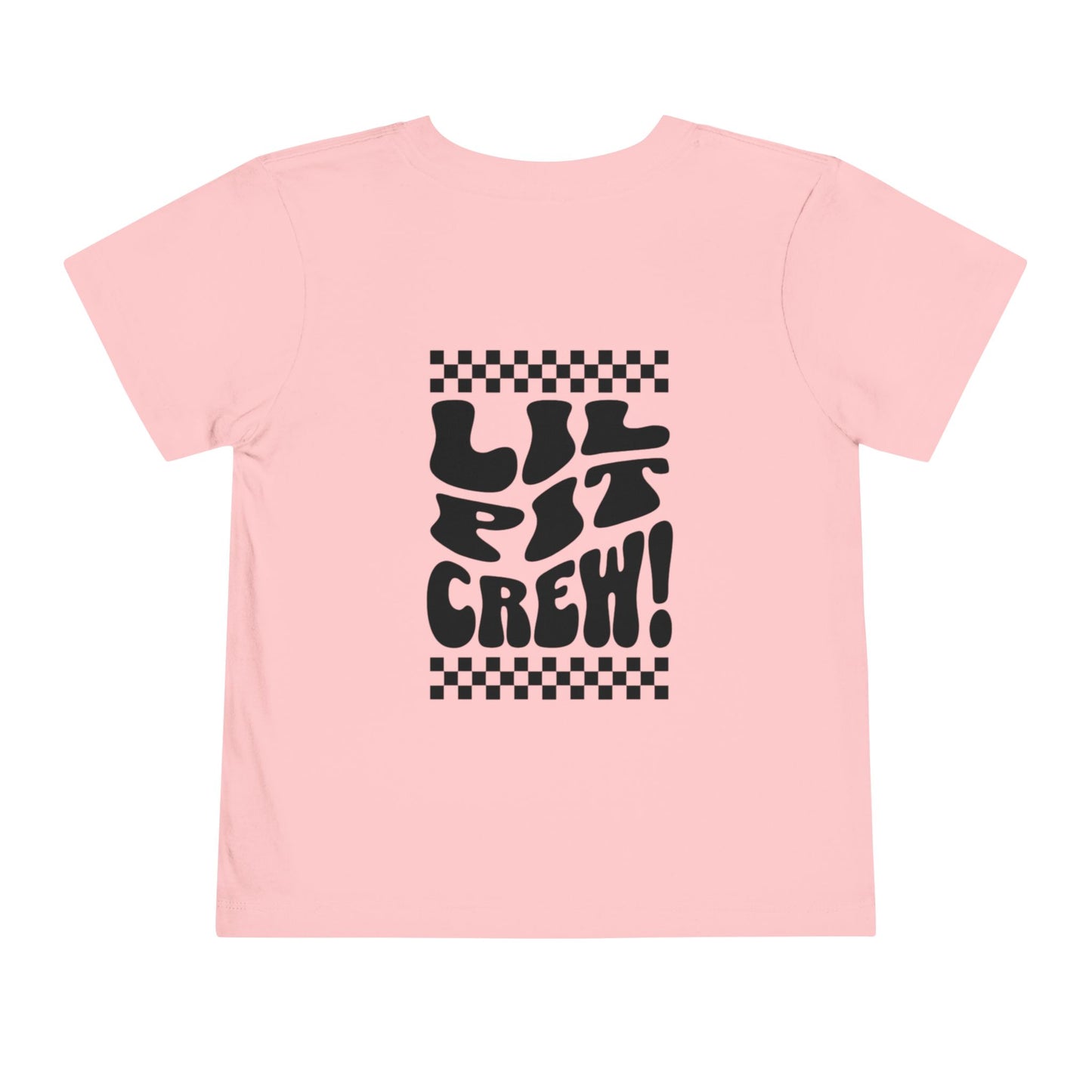 Toddler Tee — "Lil Pit Crew" Checkerboard Graphic