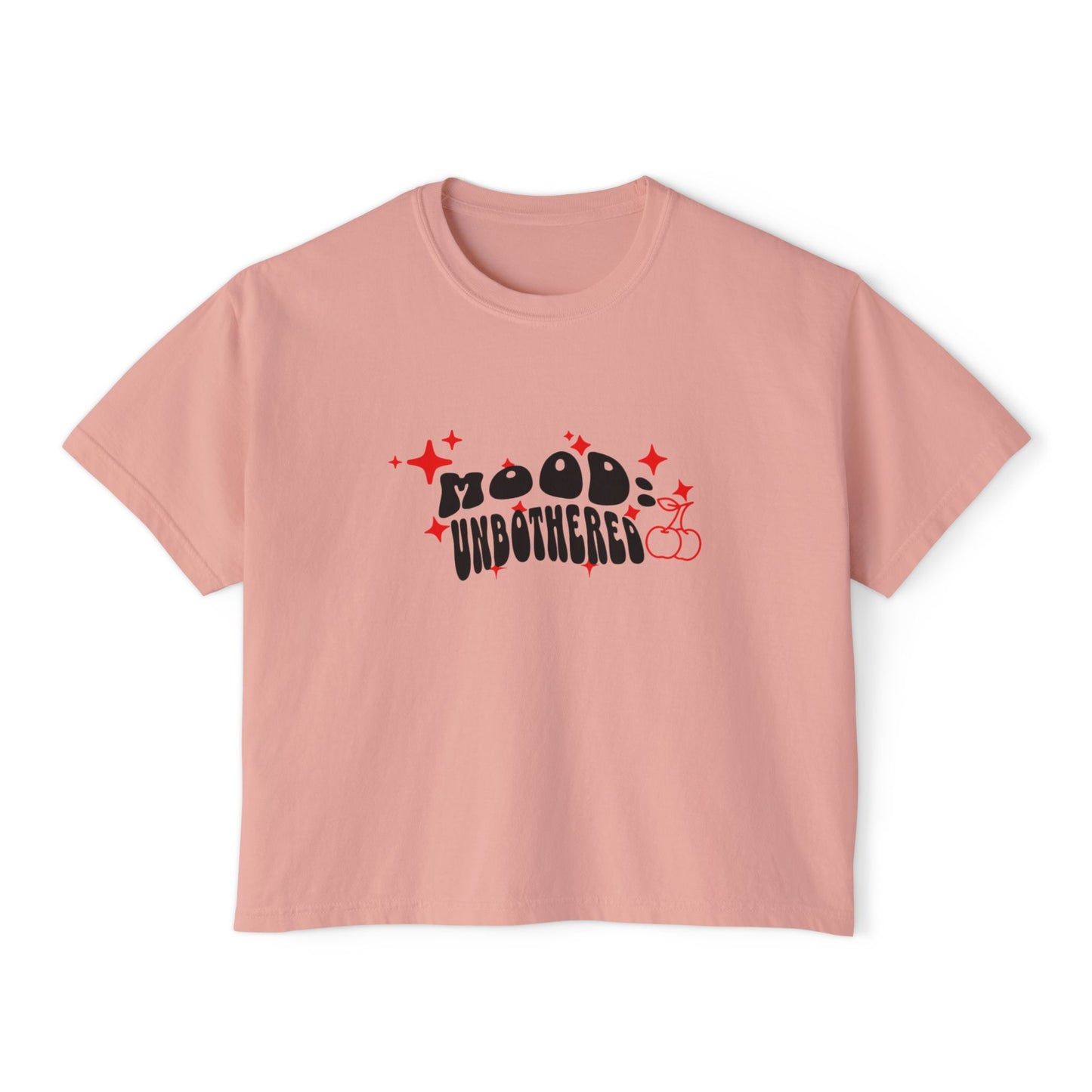 Mood Unbothered Boxy Tee — Cute Chill Vibe Women's Cropped T-Shirt