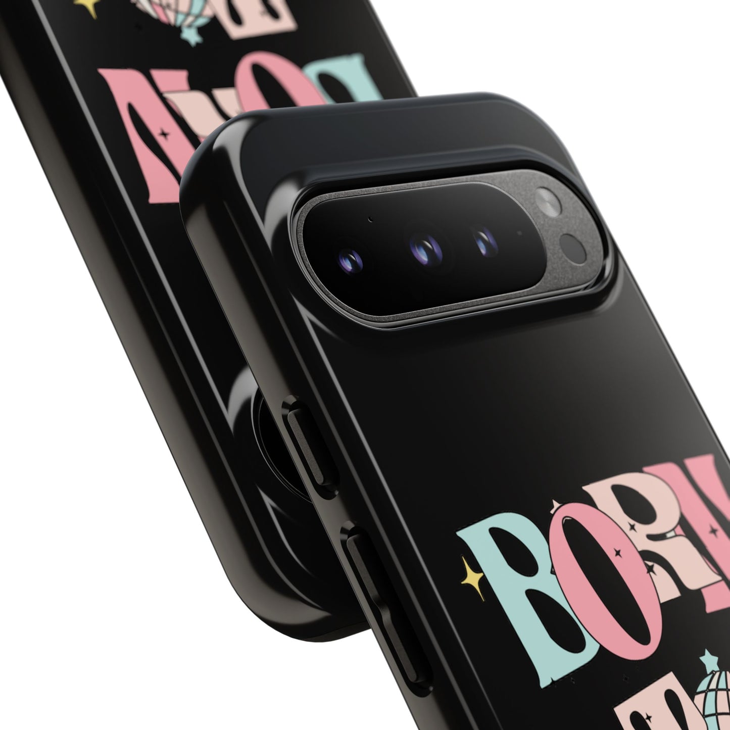 Born to Sparkle Phone Case — Retro Disco Glitter Typography with Disco Ball