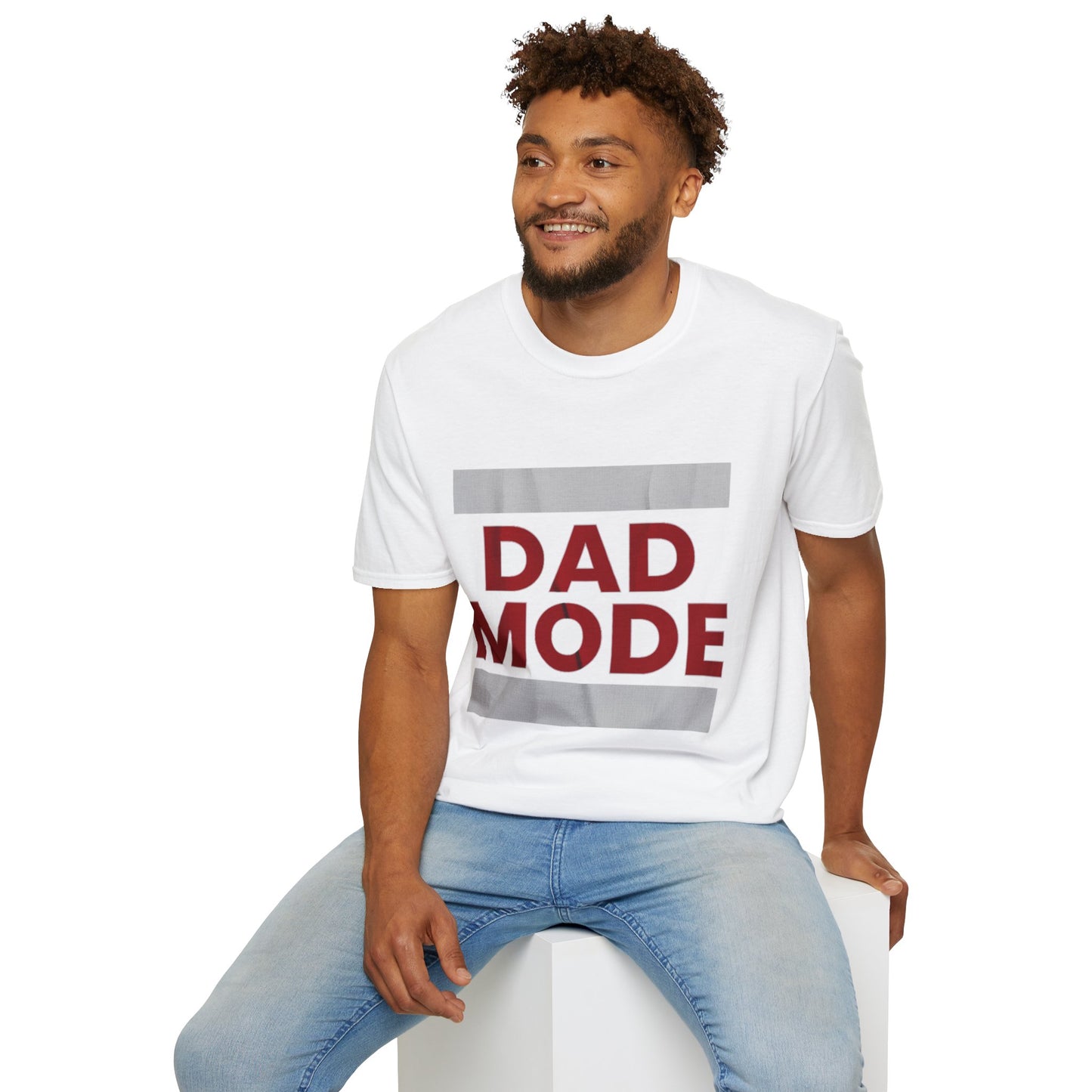 Dad Mode T-Shirt — Bold Red Graphic Fatherhood Tee