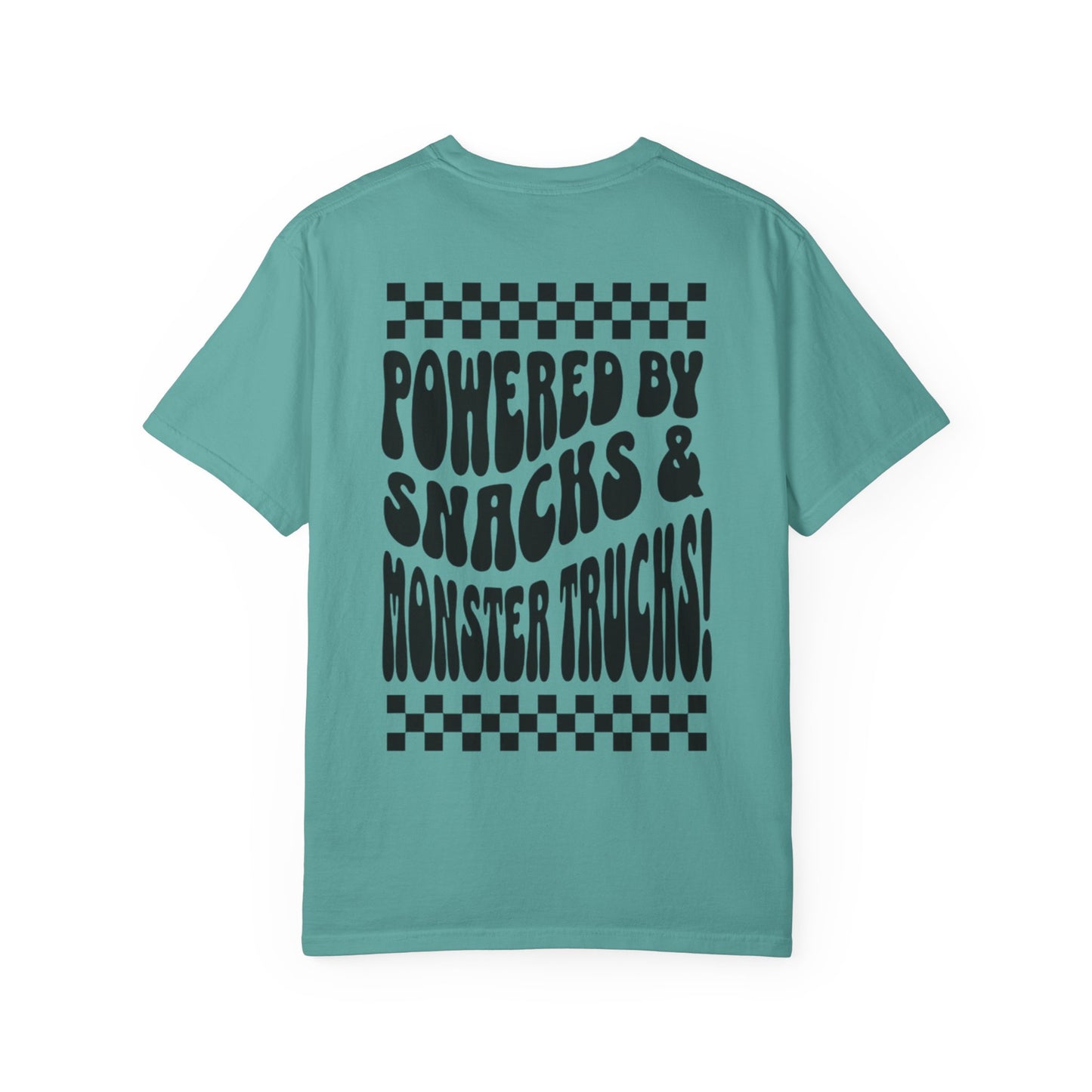 "Powered by Snacks & Monster Trucks" Retro Graphic Tee