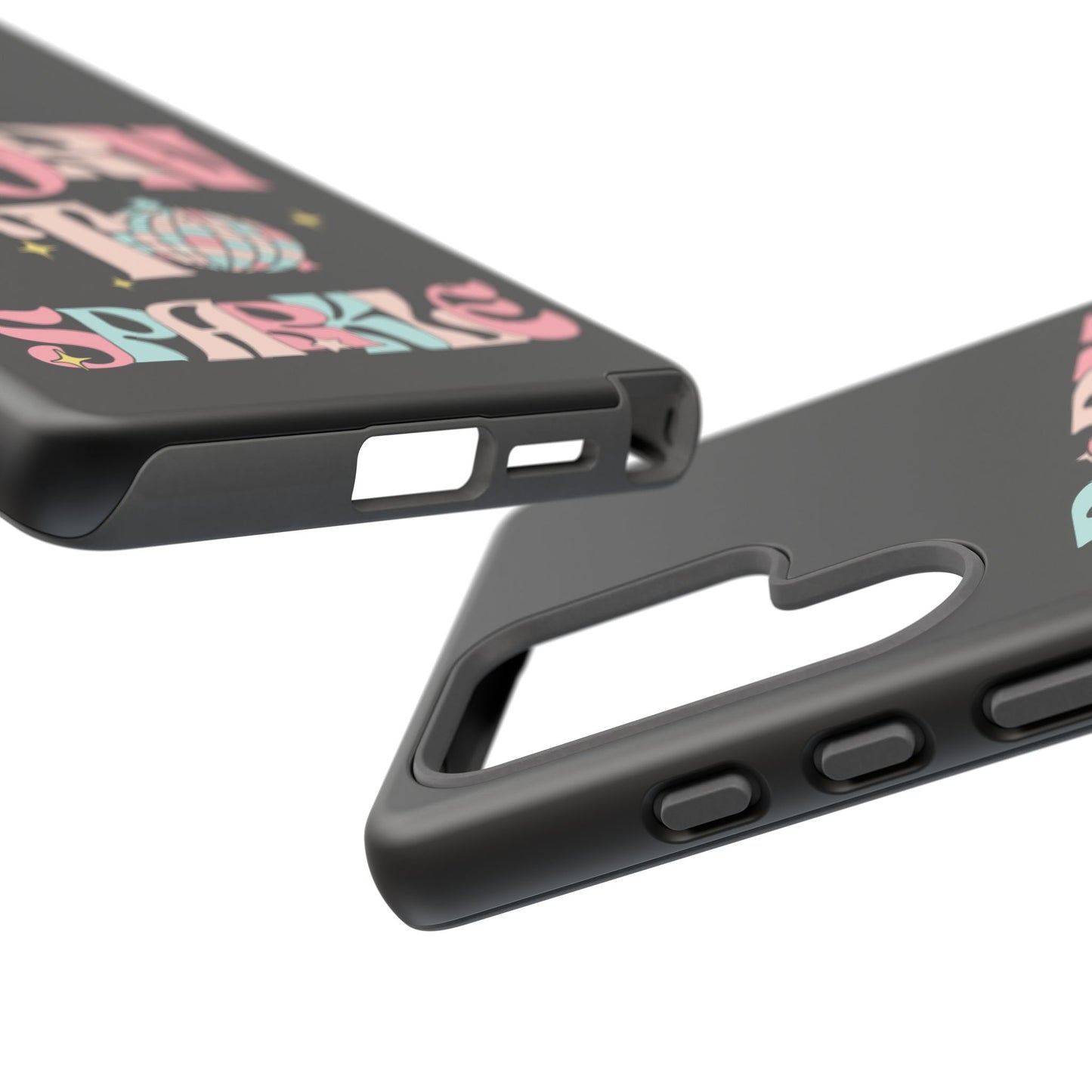 Born to Sparkle Phone Case — Retro Disco Glitter Typography with Disco Ball