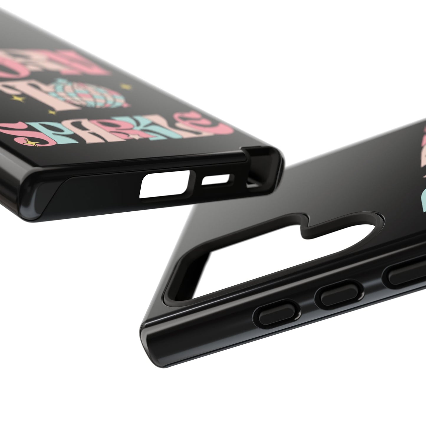 Born to Sparkle Phone Case — Retro Disco Glitter Typography with Disco Ball