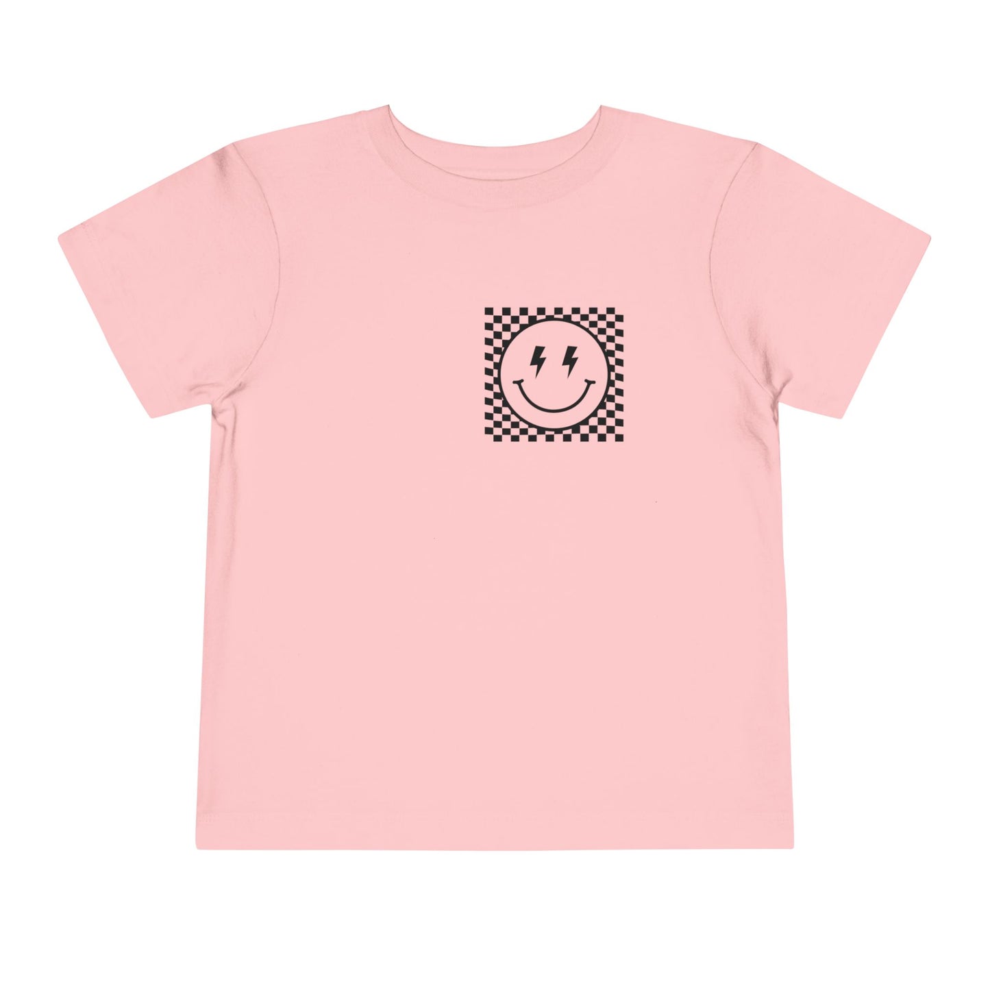 "Powered by Snacks & Monster Trucks" Checkerboard Smile Shirt