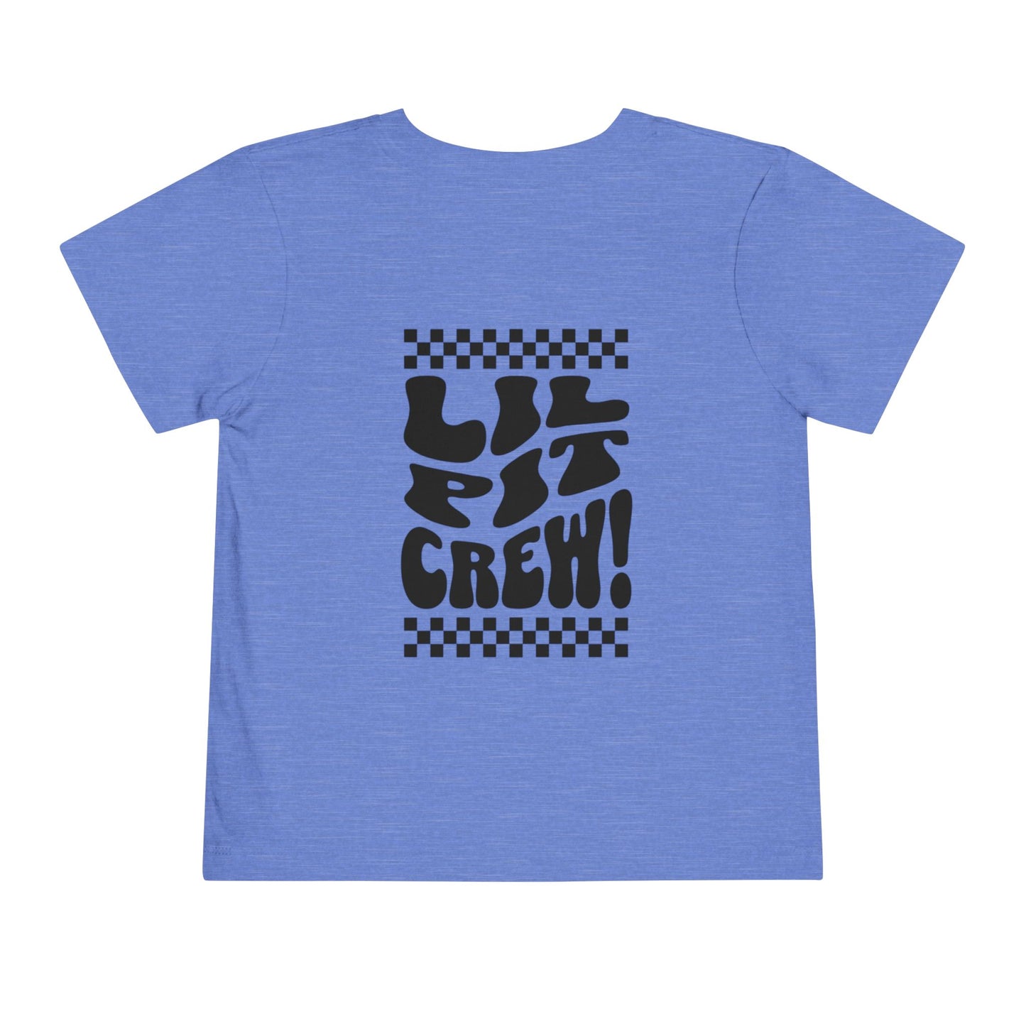 Toddler Tee — "Lil Pit Crew" Checkerboard Graphic