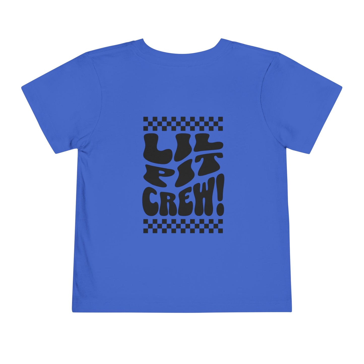 Toddler Tee — "Lil Pit Crew" Checkerboard Graphic