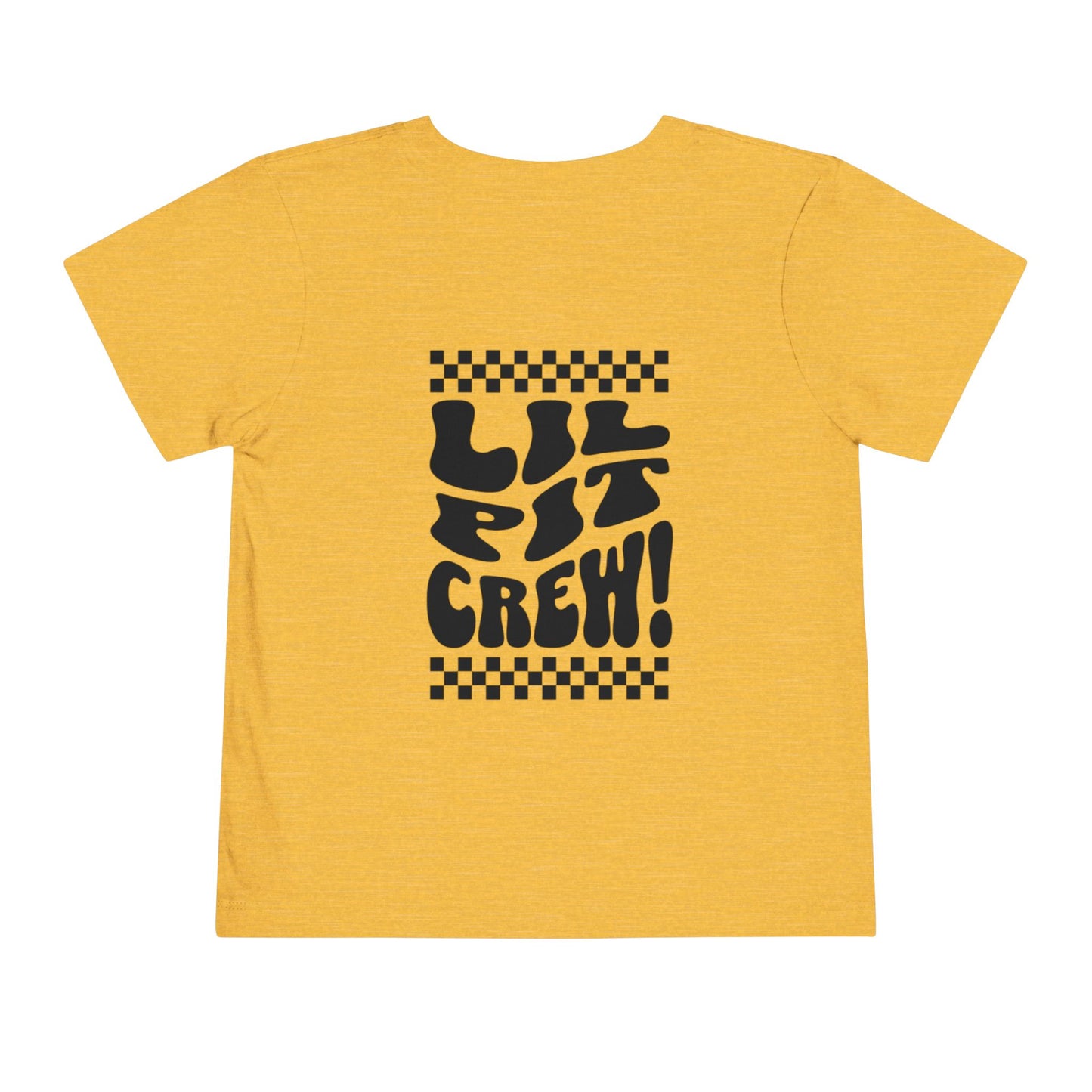 Toddler Tee — "Lil Pit Crew" Checkerboard Graphic