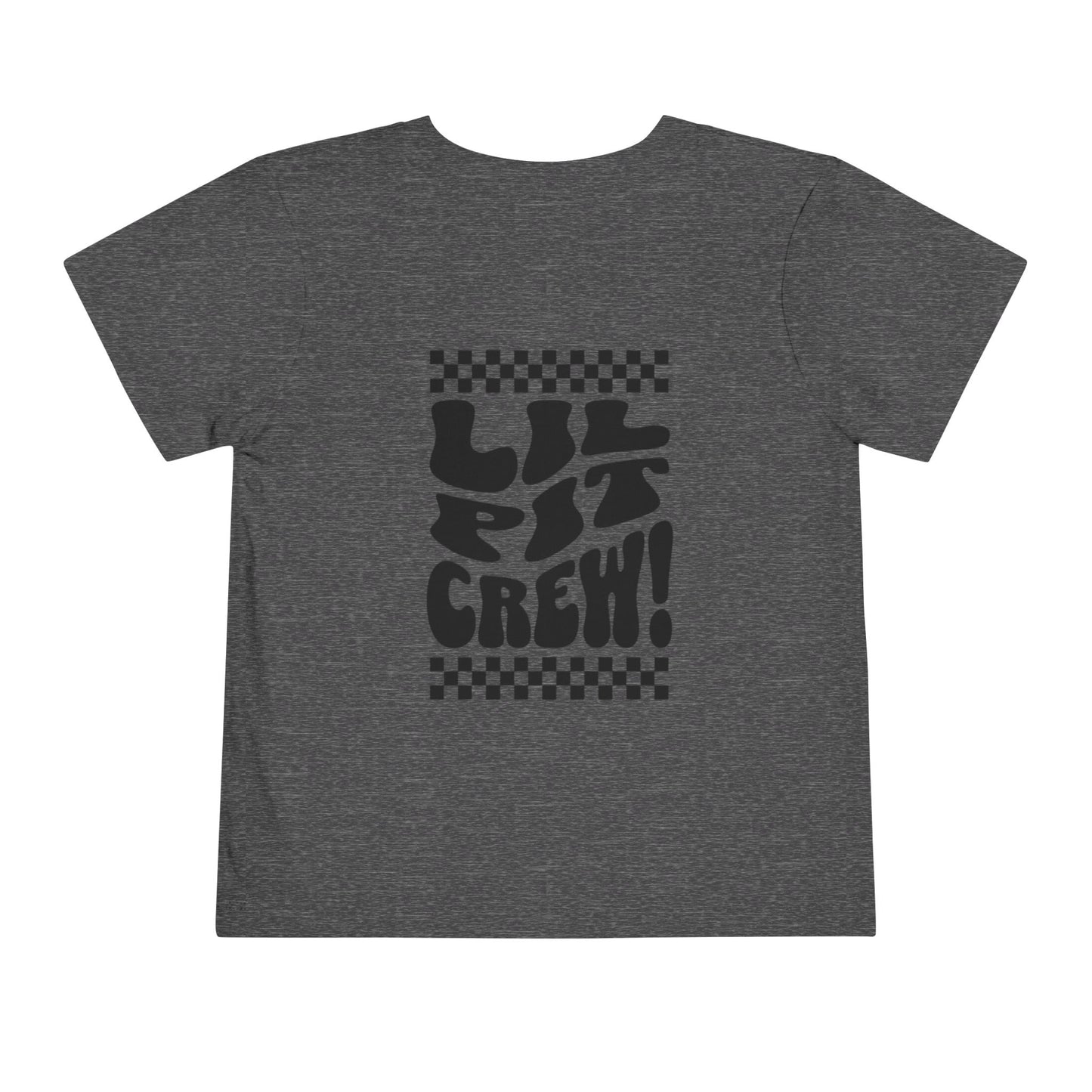 Toddler Tee — "Lil Pit Crew" Checkerboard Graphic