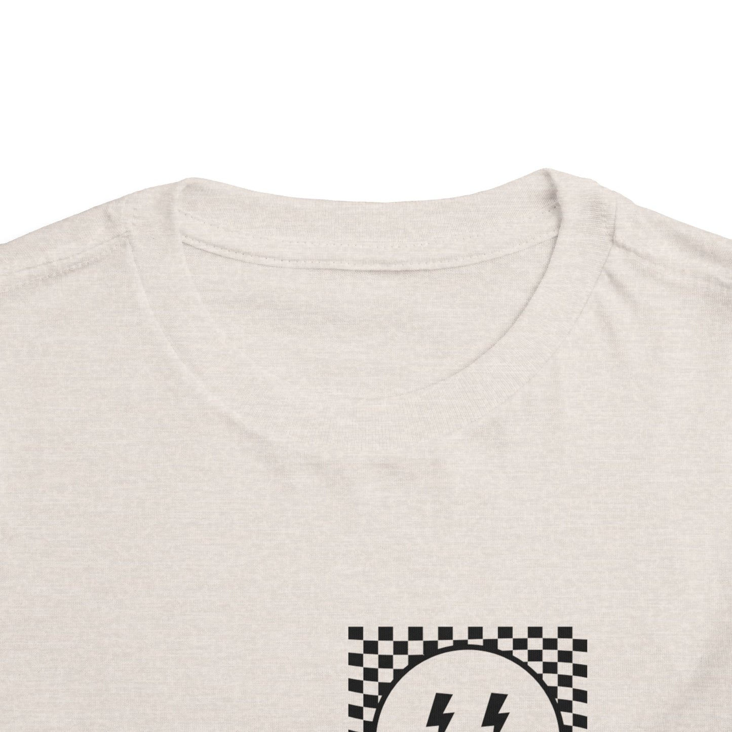 "Powered by Snacks & Monster Trucks" Checkerboard Smile Shirt