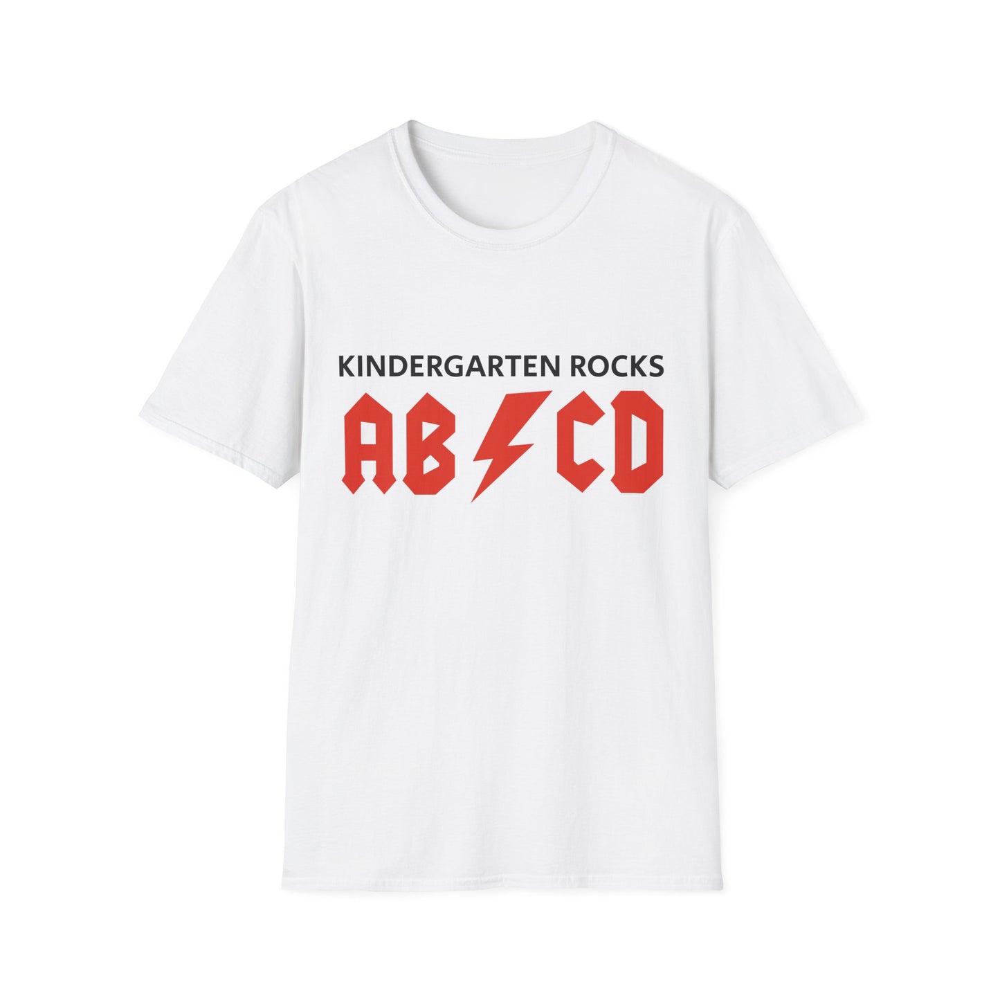 Kindergarten Rocks ABCD Lightning Tee — Fun Teacher & Back-to-School Shirt