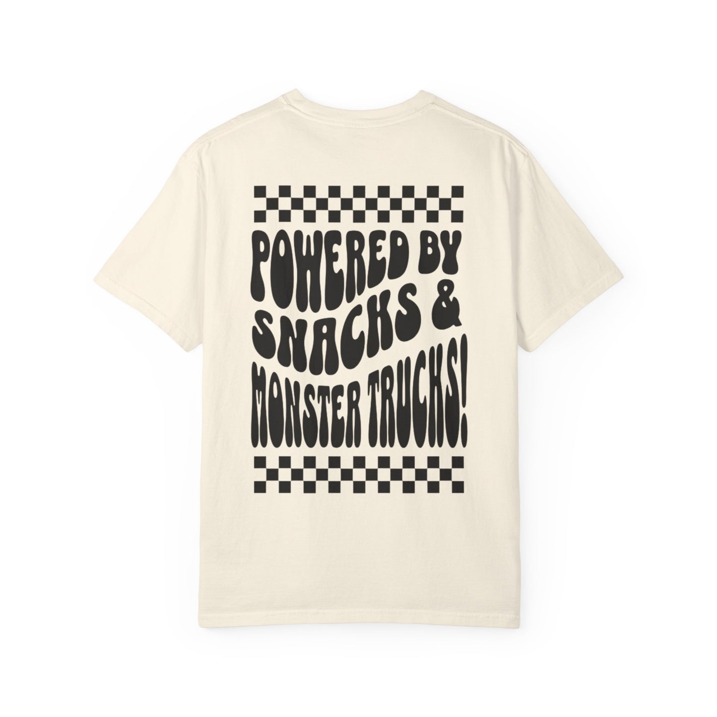 "Powered by Snacks & Monster Trucks" Retro Graphic Tee