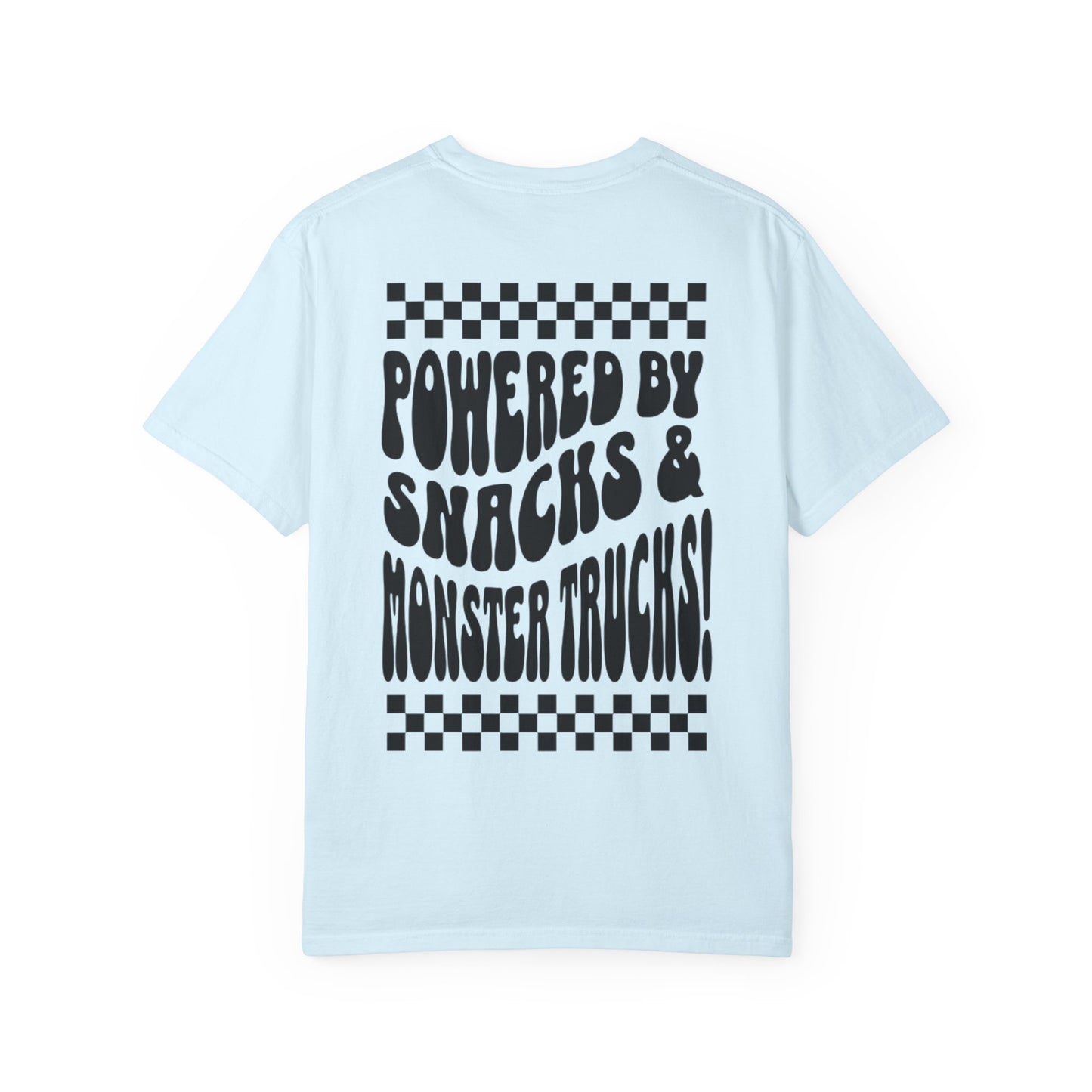 "Powered by Snacks & Monster Trucks" Retro Graphic Tee