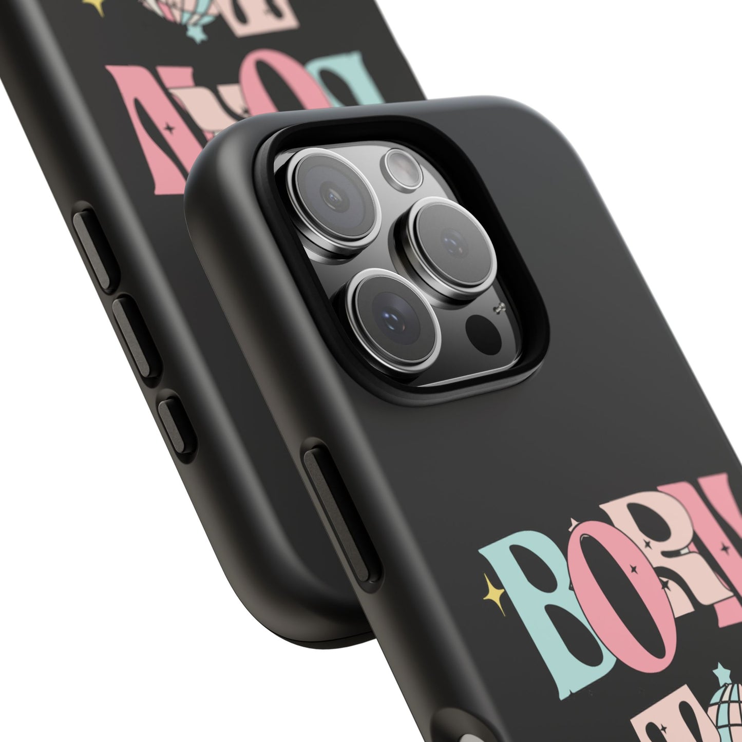 Born to Sparkle Phone Case — Retro Disco Glitter Typography with Disco Ball