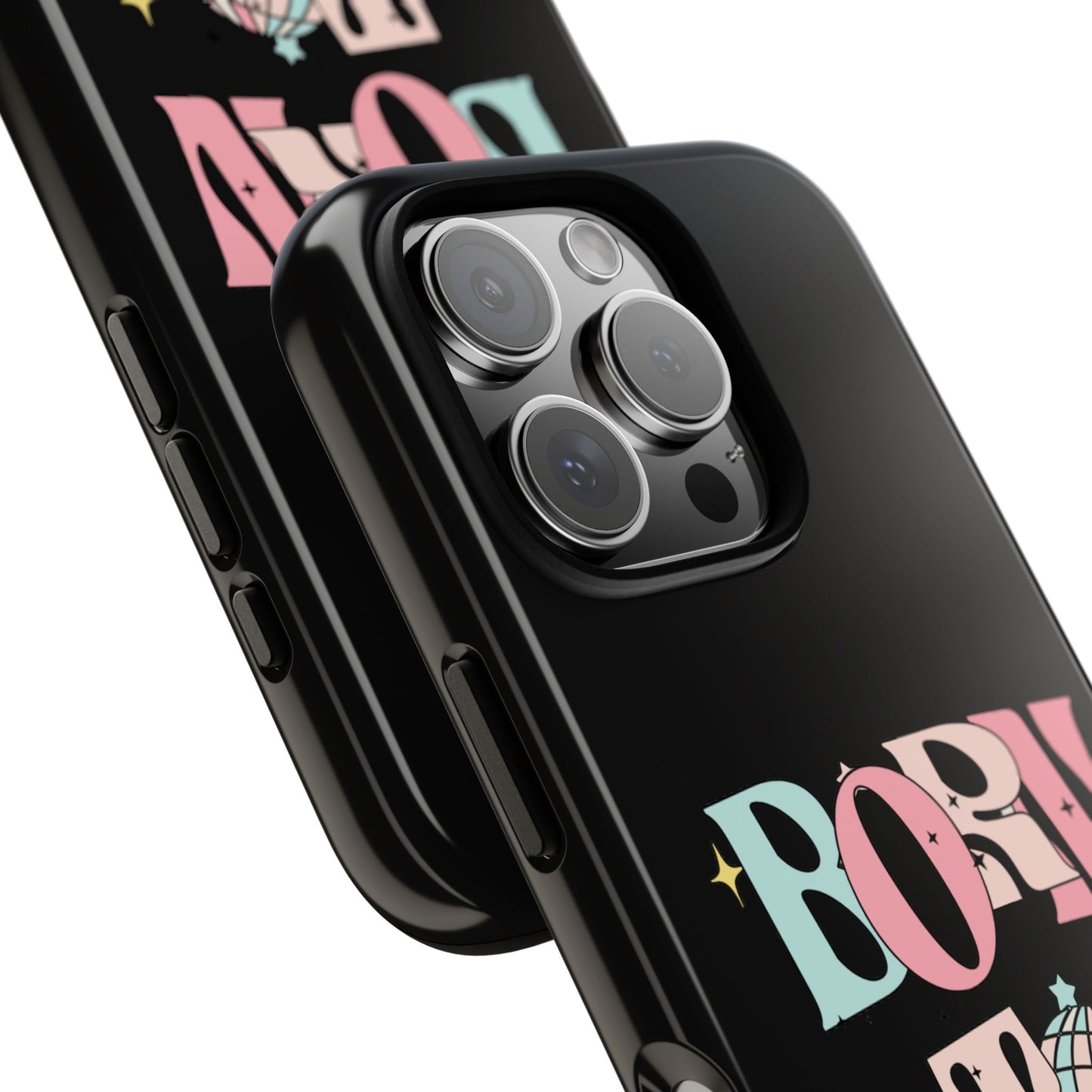 Born to Sparkle Phone Case — Retro Disco Glitter Typography with Disco Ball