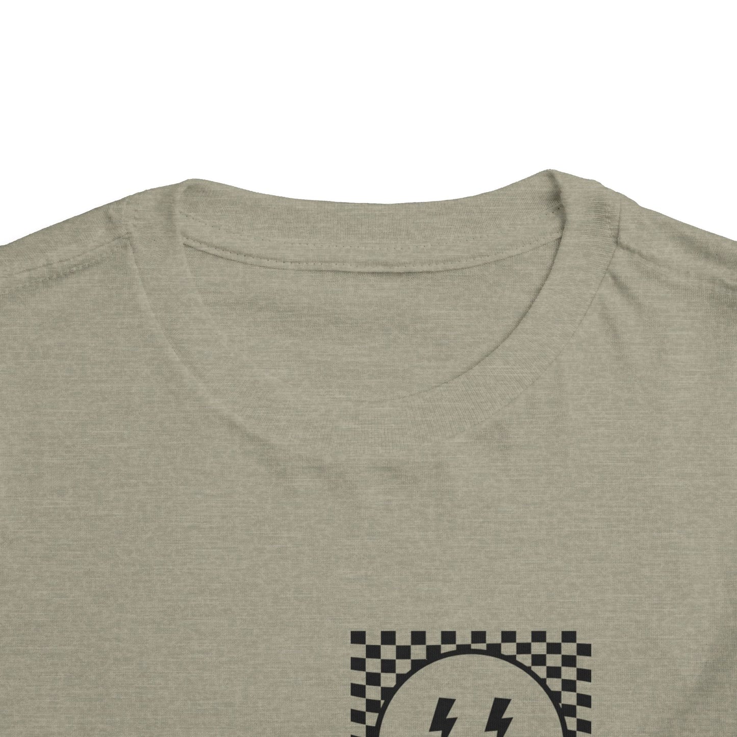 "Powered by Snacks & Monster Trucks" Checkerboard Smile Shirt