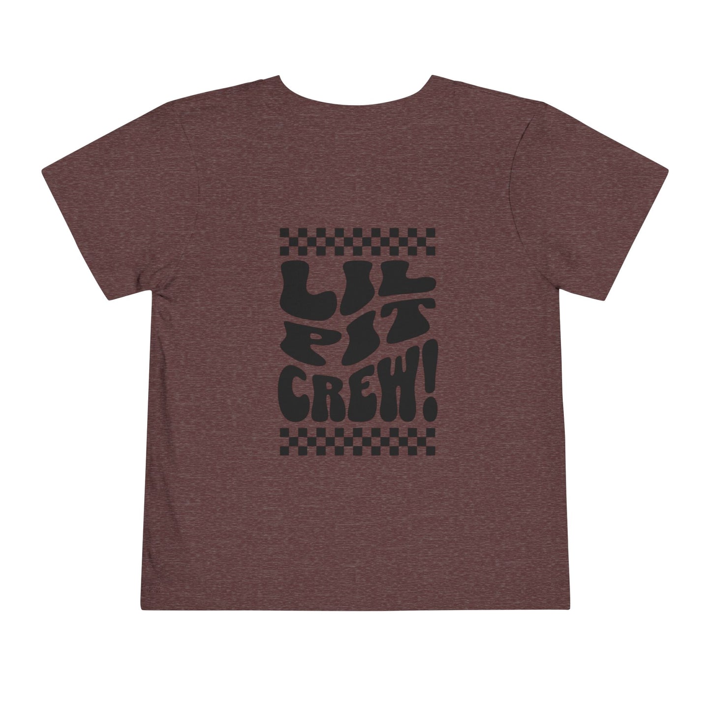 Toddler Tee — "Lil Pit Crew" Checkerboard Graphic