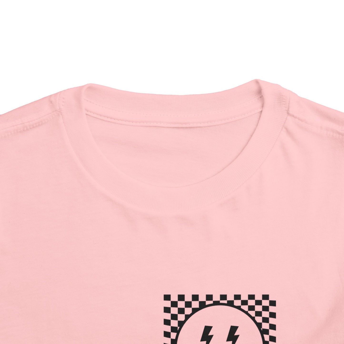 "Powered by Snacks & Monster Trucks" Checkerboard Smile Shirt
