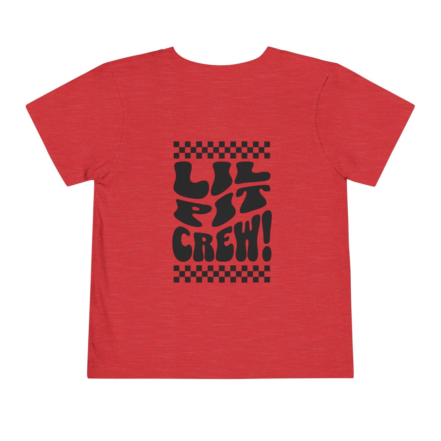 Toddler Tee — "Lil Pit Crew" Checkerboard Graphic