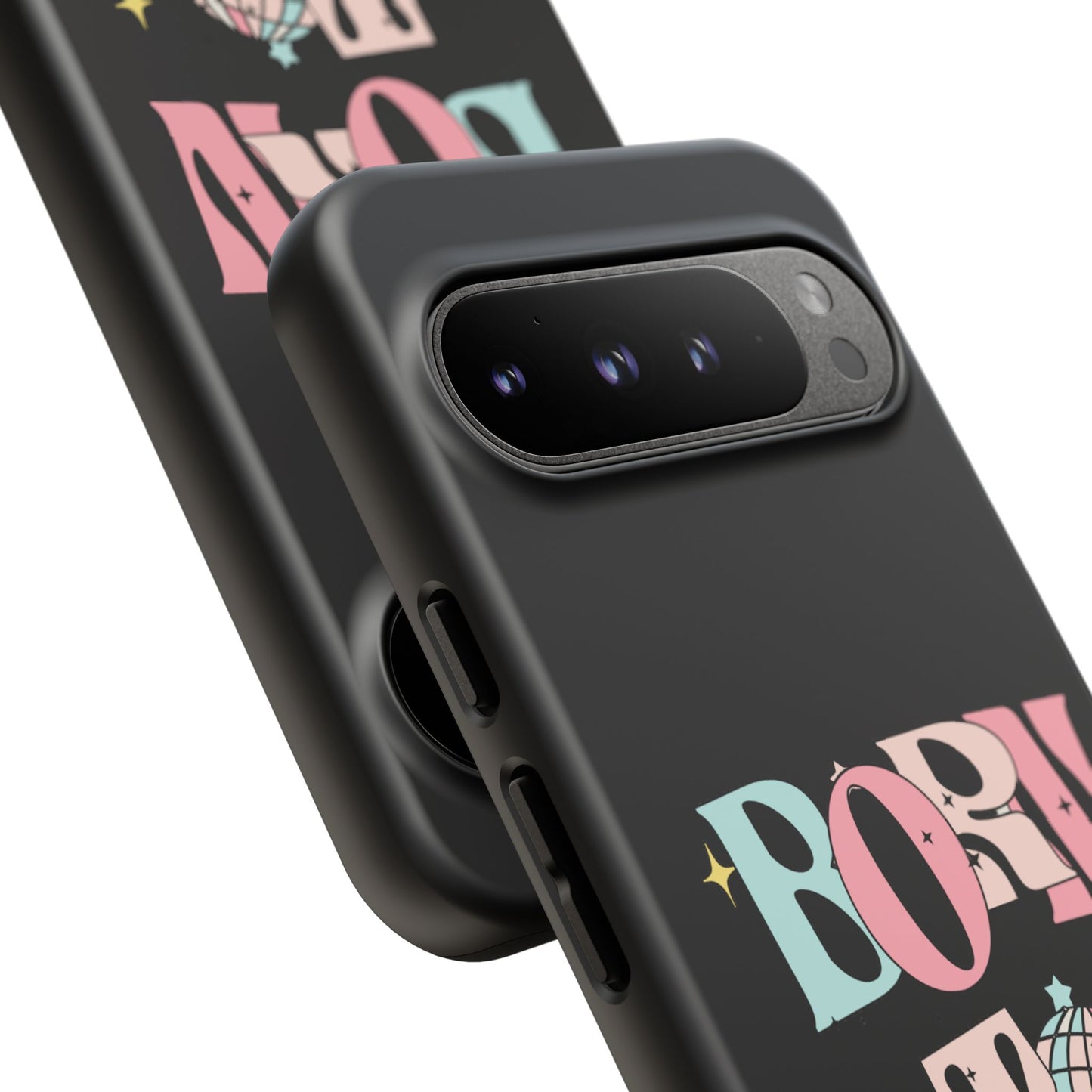 Born to Sparkle Phone Case — Retro Disco Glitter Typography with Disco Ball
