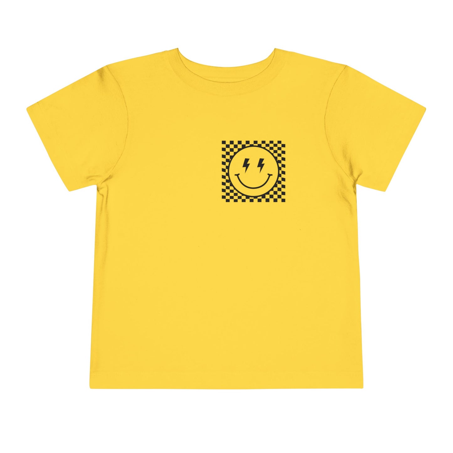 "Powered by Snacks & Monster Trucks" Checkerboard Smile Shirt