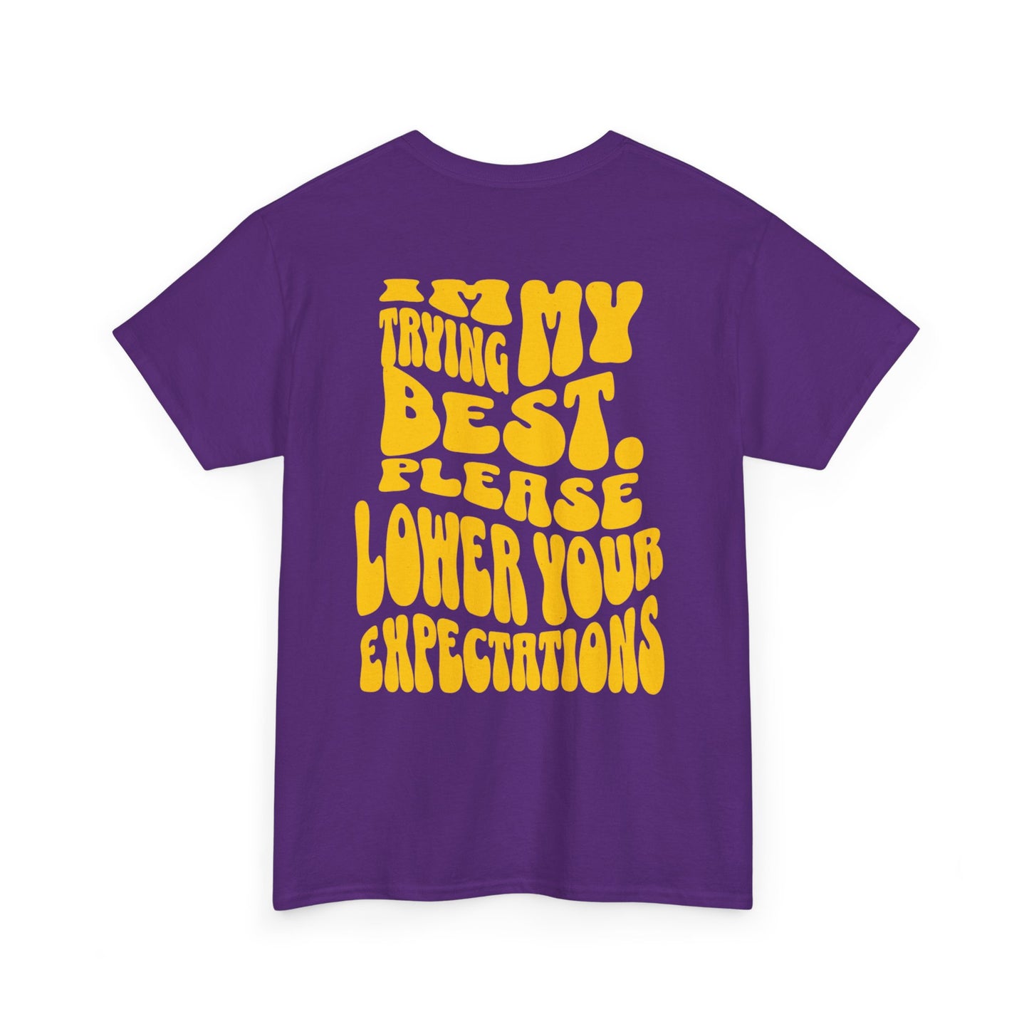 Graphic Tee — "I'm Trying My Best, Please Lower Your Expectations" Smiley Shirt