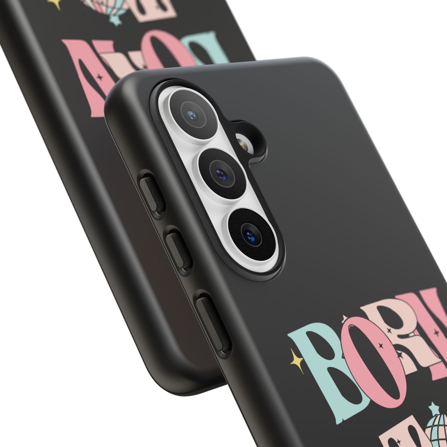 Born to Sparkle Phone Case — Retro Disco Glitter Typography with Disco Ball