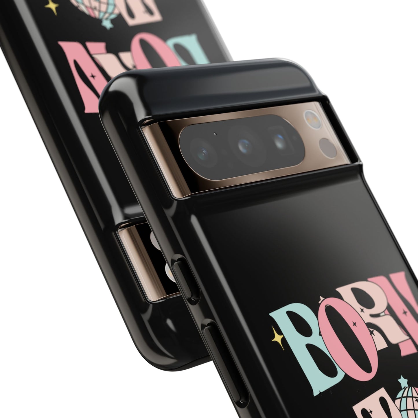 Born to Sparkle Phone Case — Retro Disco Glitter Typography with Disco Ball