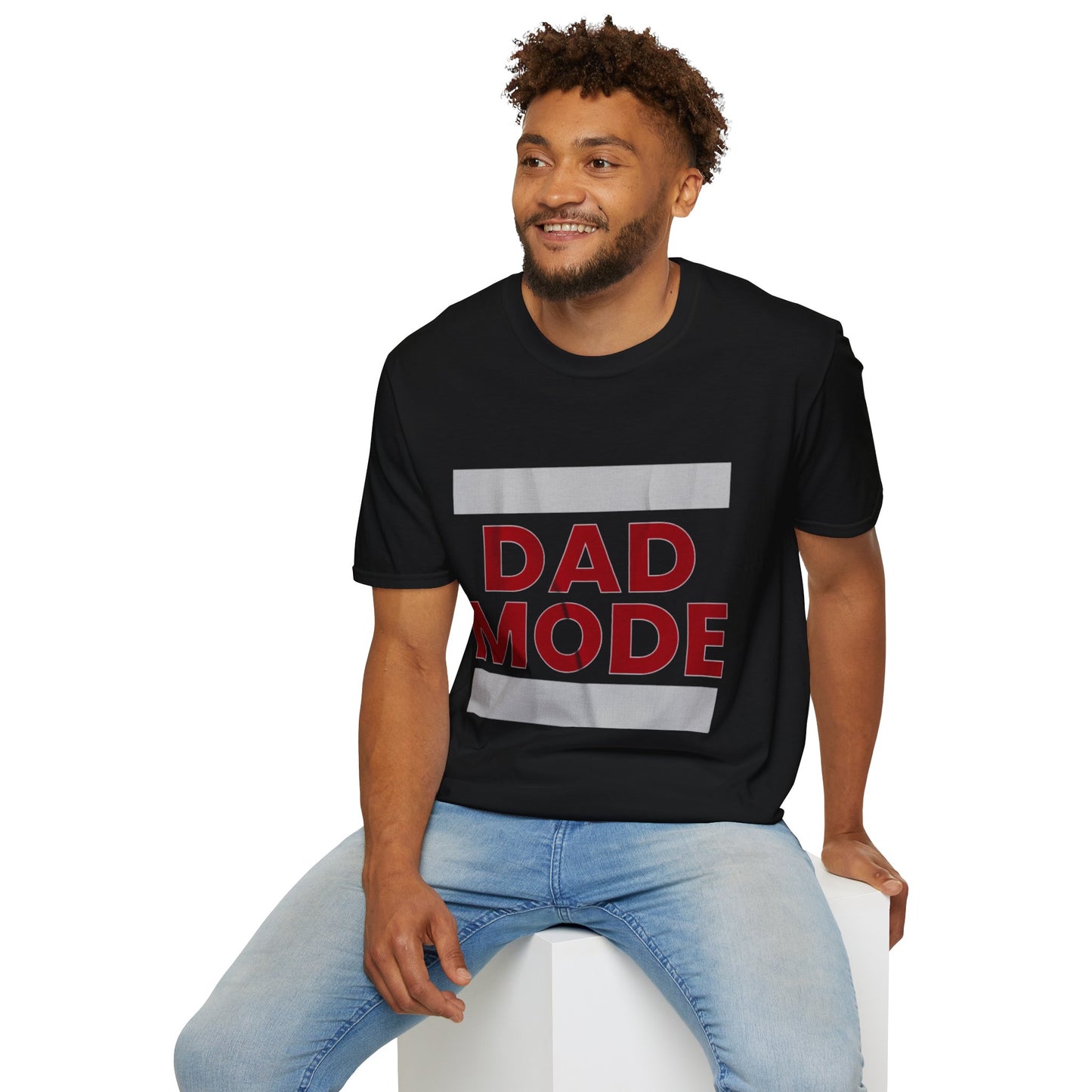 Dad Mode T-Shirt — Bold Red Graphic Fatherhood Tee
